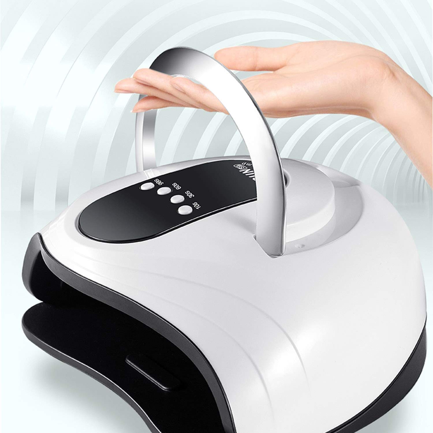 Sunrich 120W UV Gel Nail Lamp – Fast Cure, 4 Timers, Portable Handle