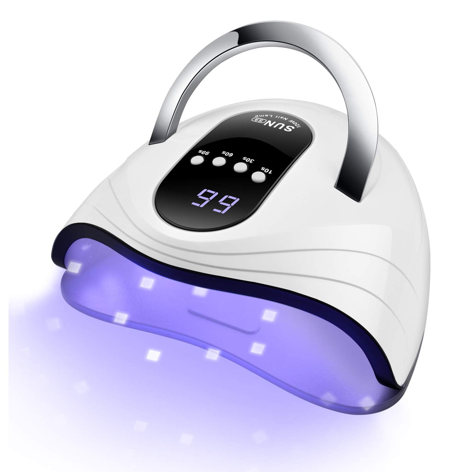 Sunrich 120W UV Gel Nail Lamp – Fast Cure, 4 Timers, Portable Handle