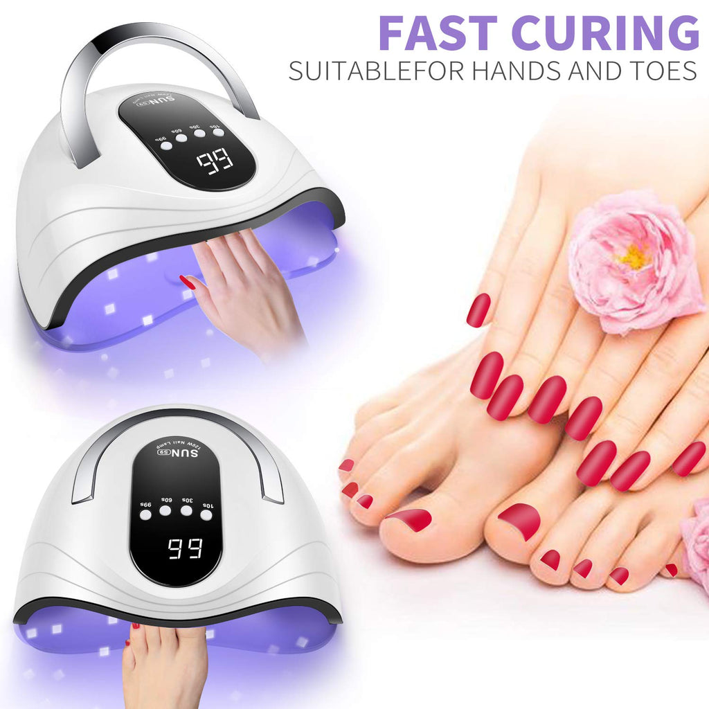 Sunrich 120W UV Gel Nail Lamp – Fast Cure, 4 Timers, Portable Handle