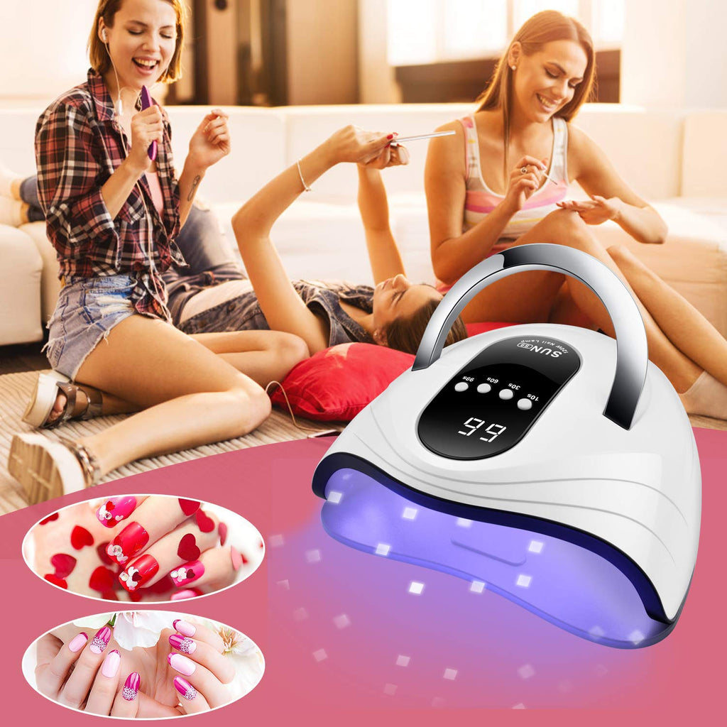 Sunrich 120W UV Gel Nail Lamp – Fast Cure, 4 Timers, Portable Handle
