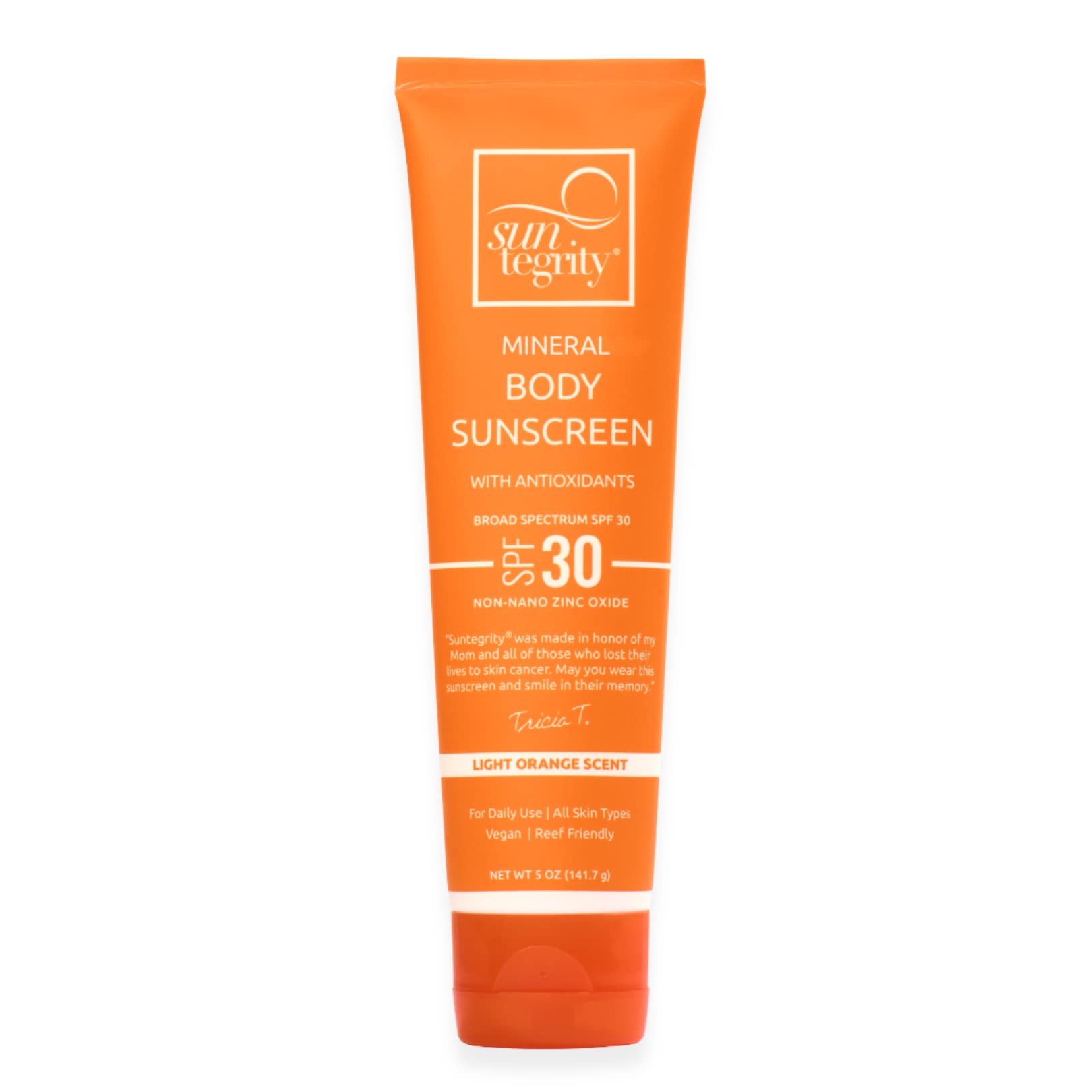 Suntegrity Mineral Body Sunscreen SPF 30, 5 oz – 20% Non-Nano Zinc Oxide, Chemical-Free