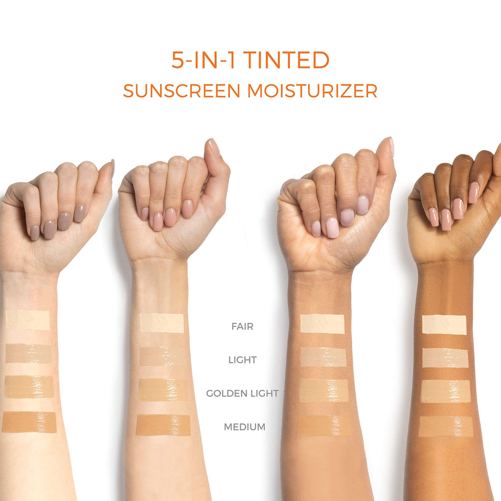 Suntegrity Tinted 5 in 1 Mineral Sunscreen SPF 30 for Face - Light | Physical UVA/UVB Protection | Safe for Sensitive Skin