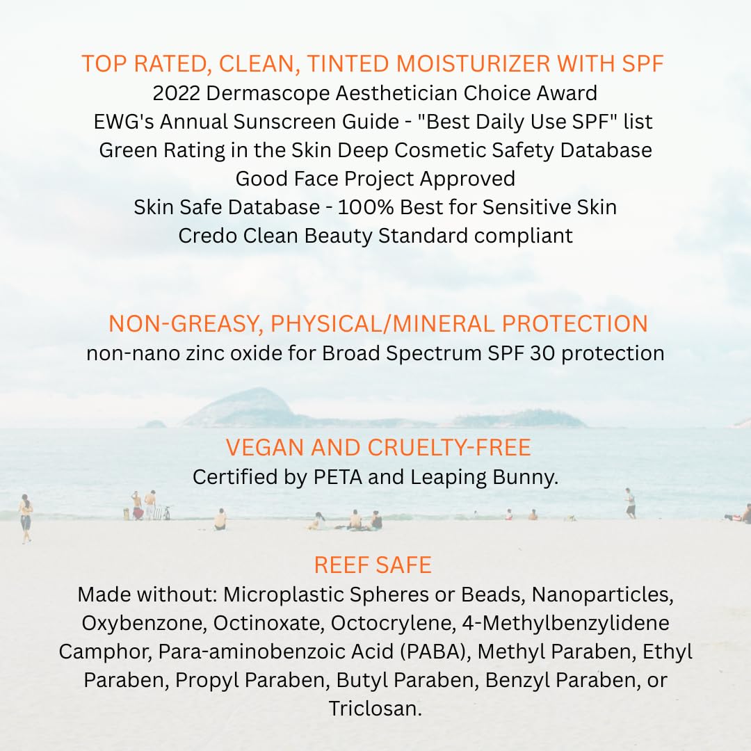 Suntegrity Tinted 5 in 1 Mineral Sunscreen SPF 30 – Golden Light | Tinted BB Cream Moisturizer for Sensitive Skin