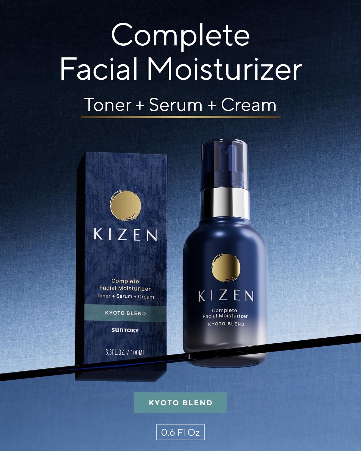 SUNTORY WELLNESS All-in-One Face Moisturizer for Men | Kyoto Blend with Oak Extract | 0.68 oz / 20 ml