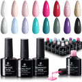 SUNUV 16-Color Gel Nail Polish Kit with Base & Top Coat | Long-Lasting, Cruelty-Free