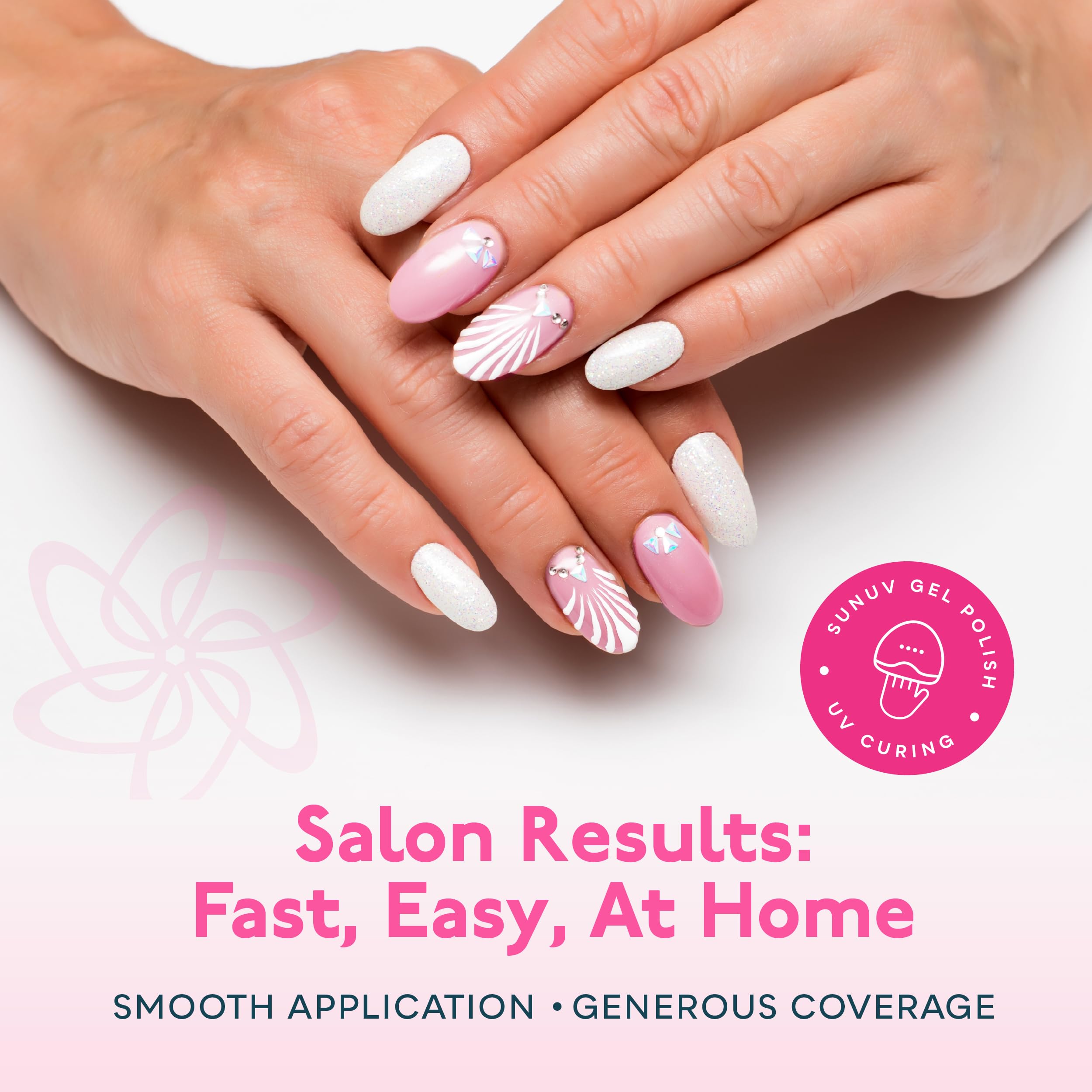 SUNUV 16-Color Gel Nail Polish Kit with Base & Top Coat | Long-Lasting, Cruelty-Free