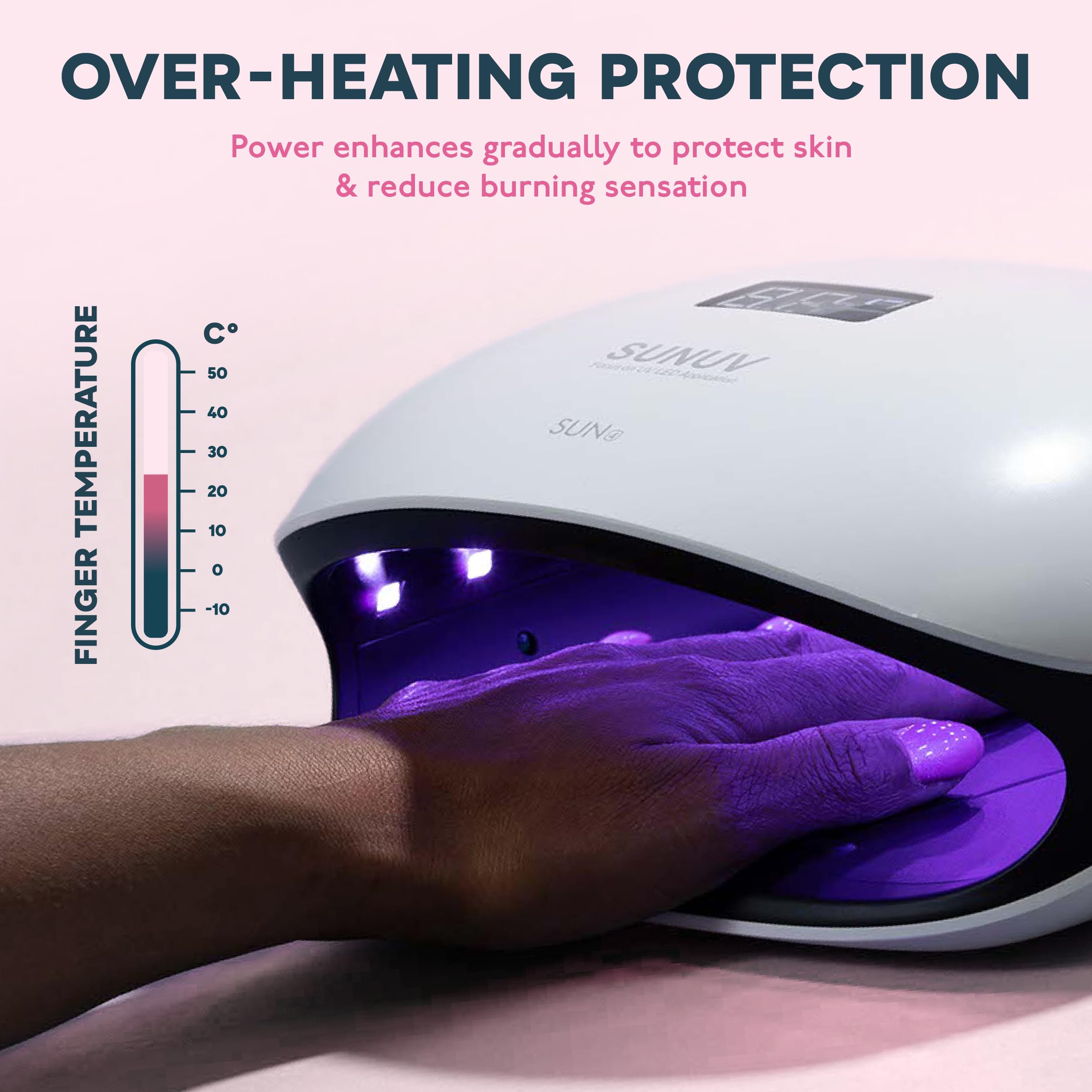 SUNUV SUN4 UV/LED Nail Lamp – 36 LEDs, 4 Timers, LCD Display | Home Salon