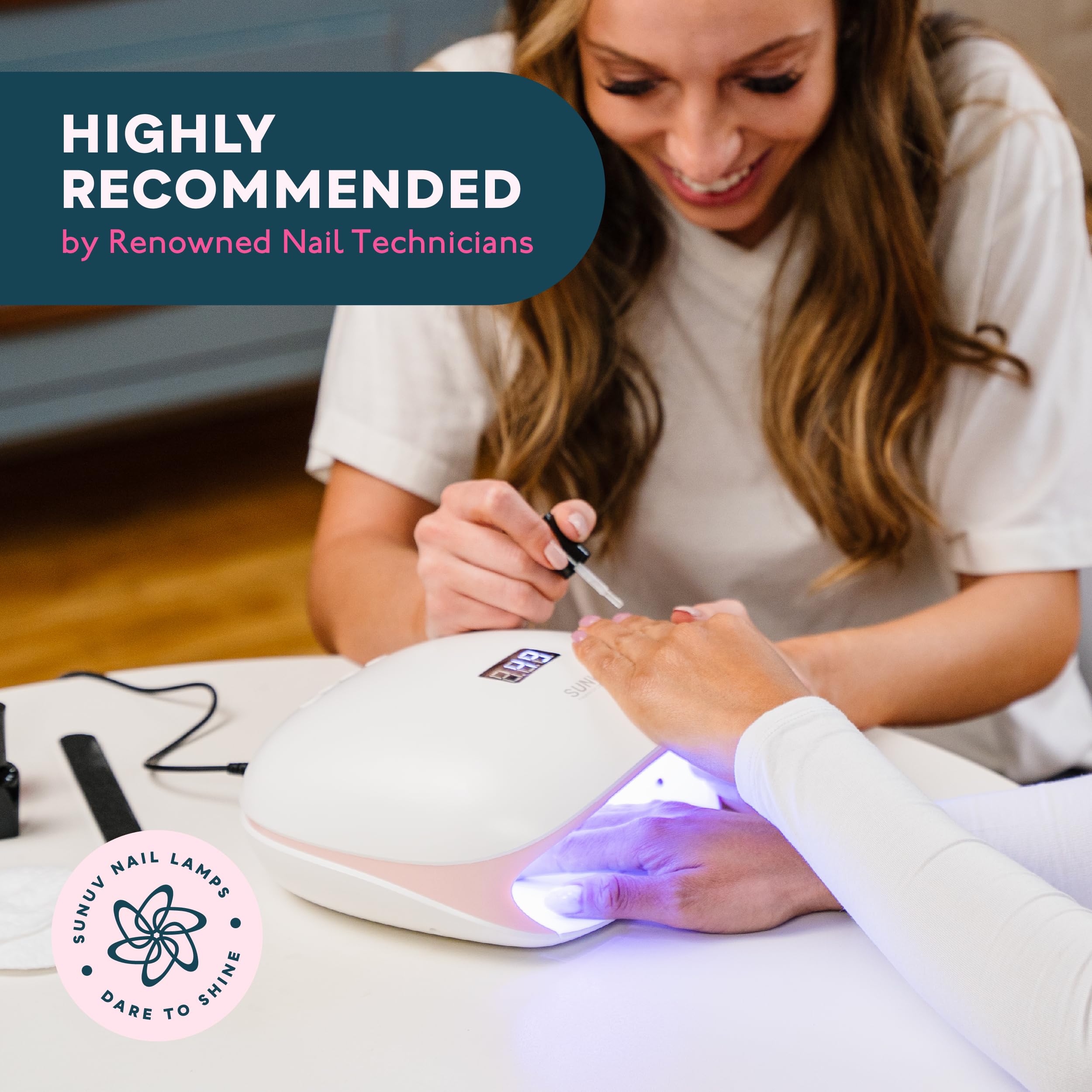 SUNUV SUN4S Pink LED UV Nail Light – 4 Timer Settings, LCD Display, Removable Base