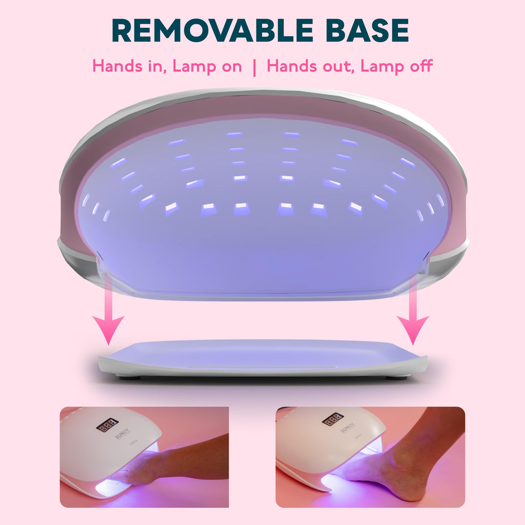 SUNUV SUN4S Pink LED UV Nail Light – 4 Timer Settings, LCD Display, Removable Base