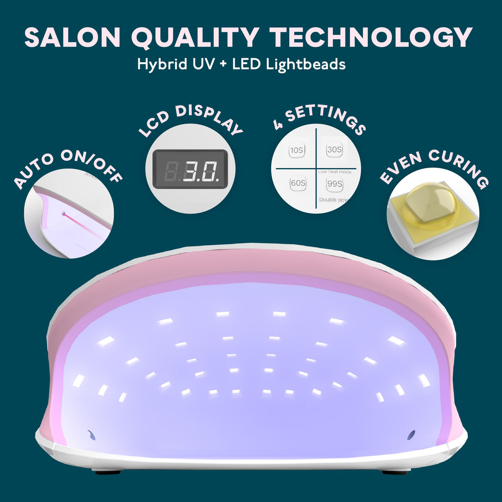 SUNUV SUN4S Pink LED UV Nail Light – 4 Timer Settings, LCD Display, Removable Base