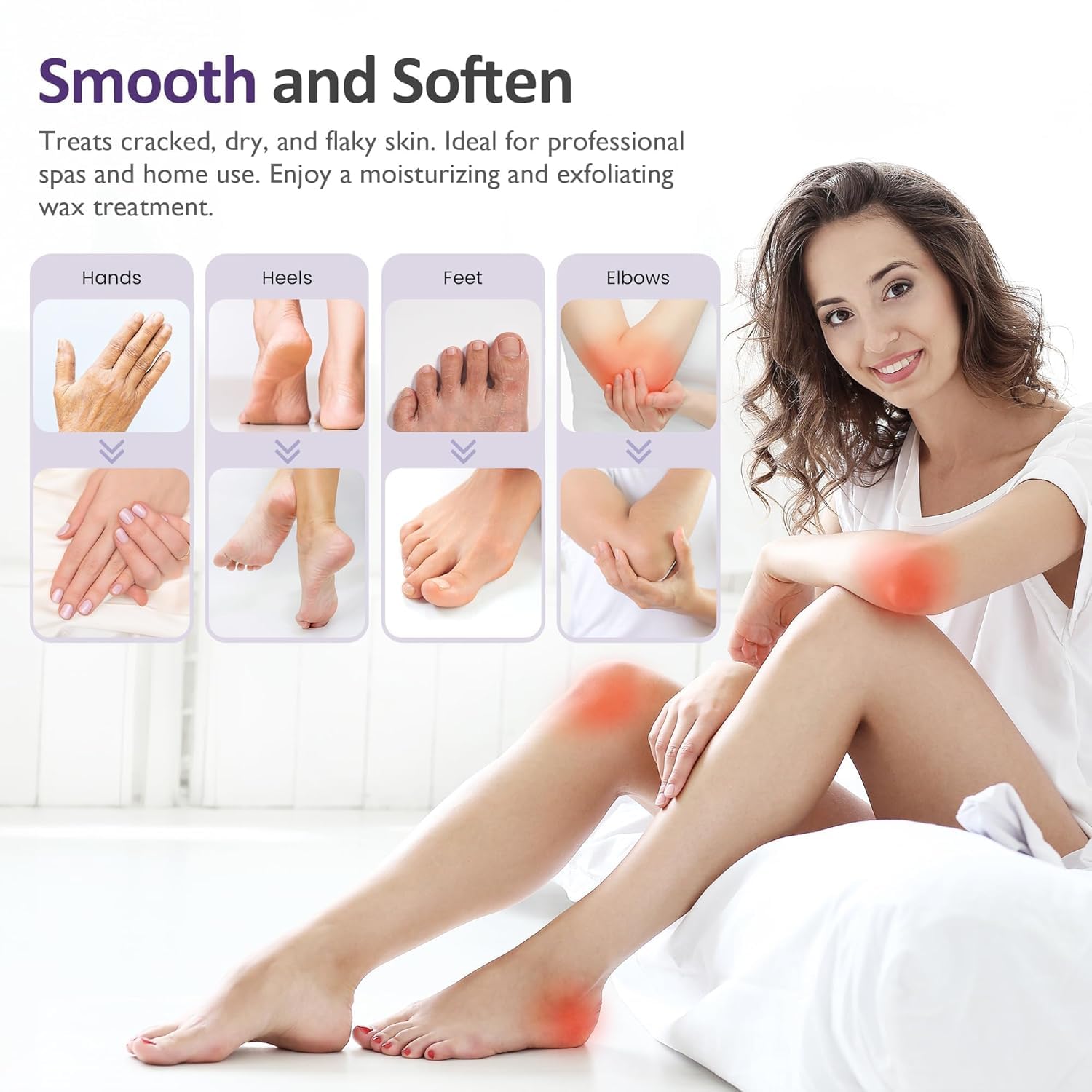 SUNVIVI Paraffin Wax Machine for Hands & Feet - 4000ml Large Capacity, Auto Keep-Warm, 8 Refills