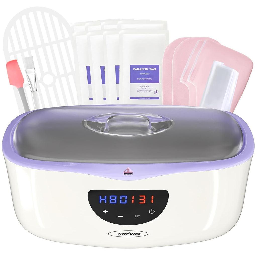 SUNVIVI Paraffin Wax Machine for Hands & Feet - 4000ml Large Capacity, Auto Keep-Warm, 8 Refills