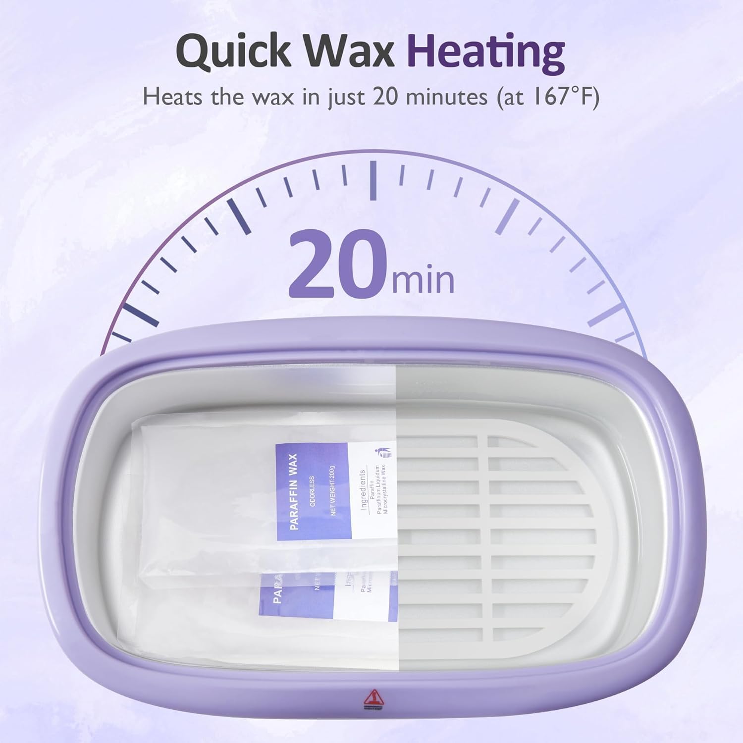 SUNVIVI Paraffin Wax Machine for Hands & Feet - 4000ml Large Capacity, Auto Keep-Warm, 8 Refills