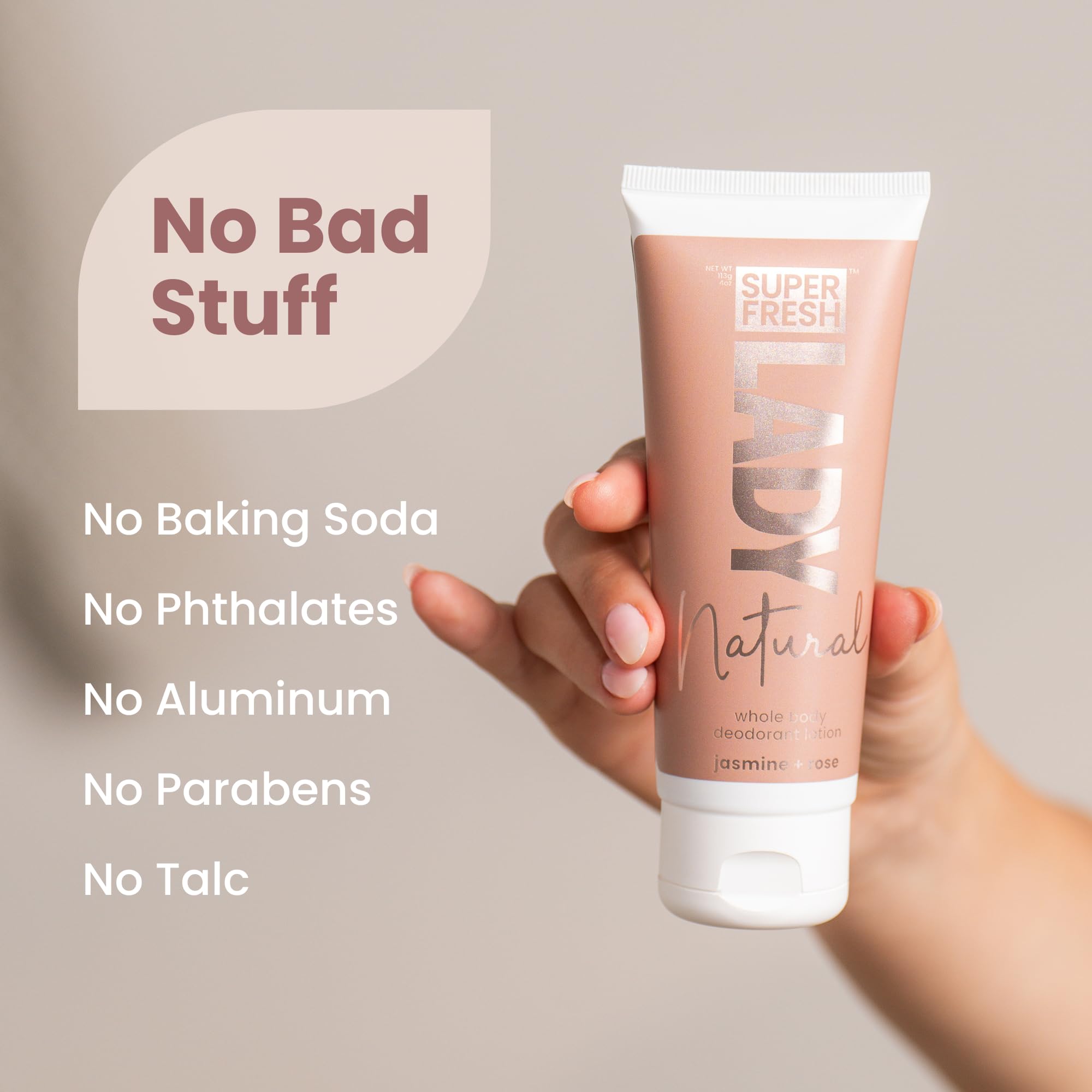 Super & Fresh Co. Lady Parts Aluminum-Free Natural Deodorant – Jasmine Rose, 2 Pack