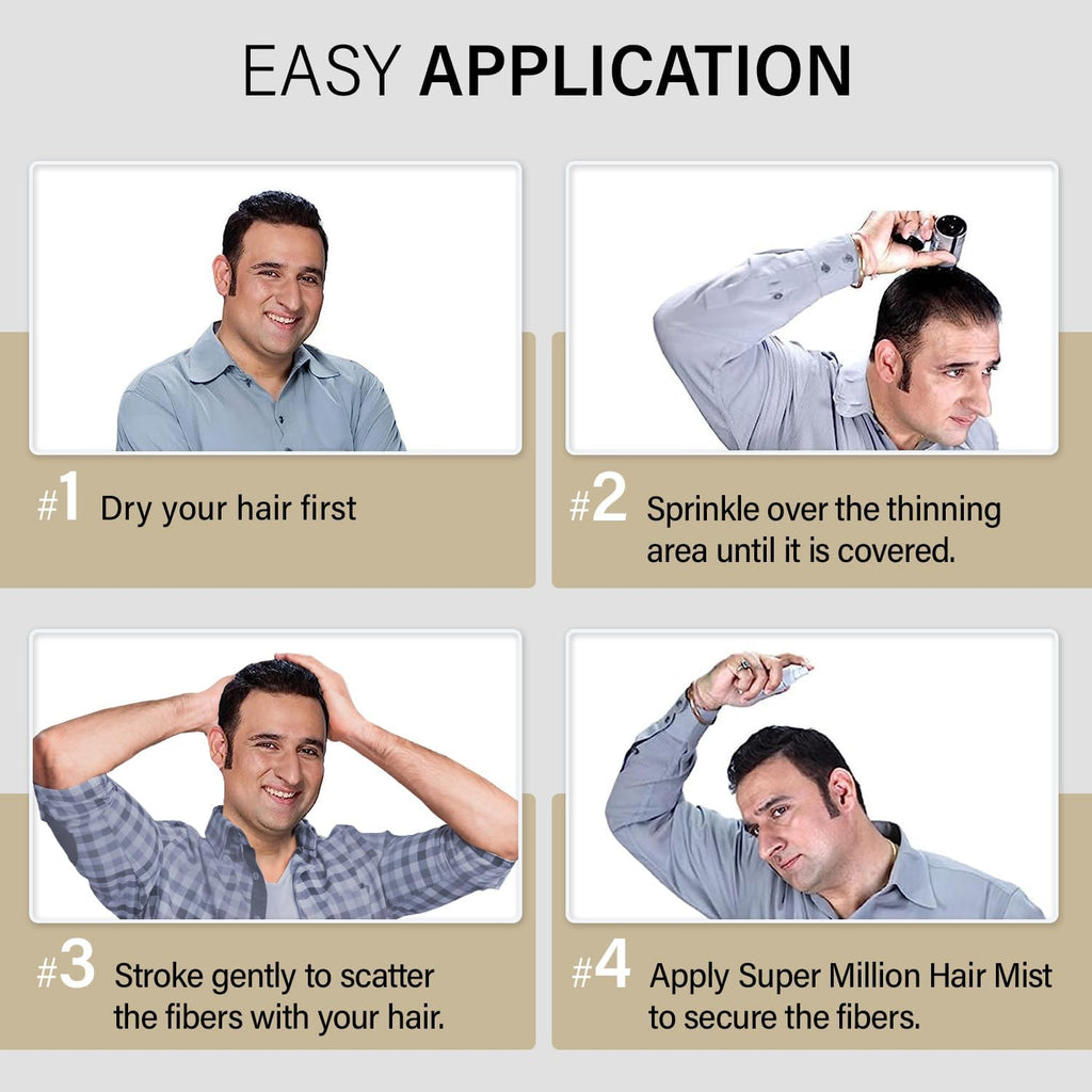 Super Million Hair SMH Hair Fibers – Made in Japan | Instant Concealment (Medium Brown, 25g)