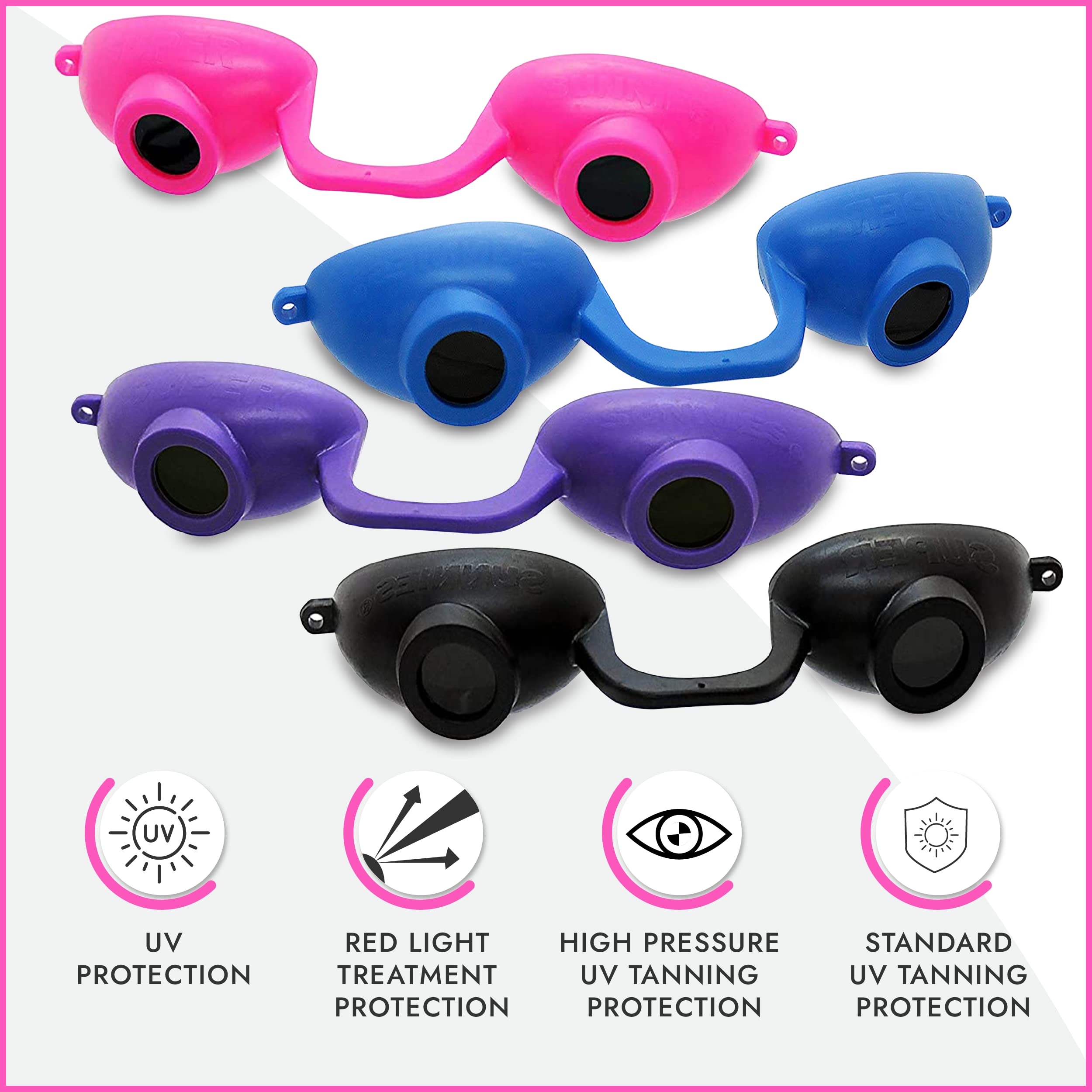 Super Sunnies EVO FLEX Tanning Bed Goggles – Red Light Eye Protection, FDA Compliant