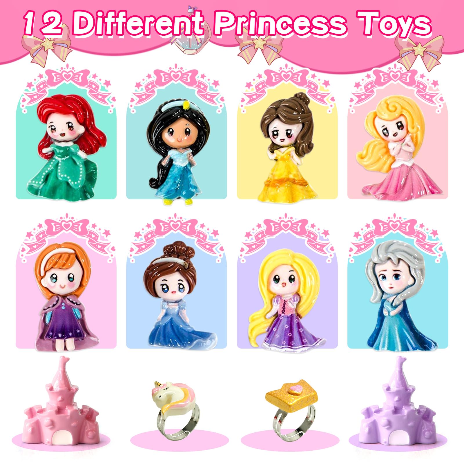 SUPERGFS Princess Inside Bath Bombs for Kids – Organic Colorful Bubbles with Jewelry Surprise