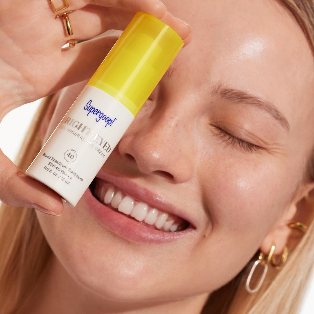 Supergoop! Bright-Eyed Mineral Eye Cream SPF 40 PA+++ — Hydrating & Illuminating Eye Treatment (Pack of 2)