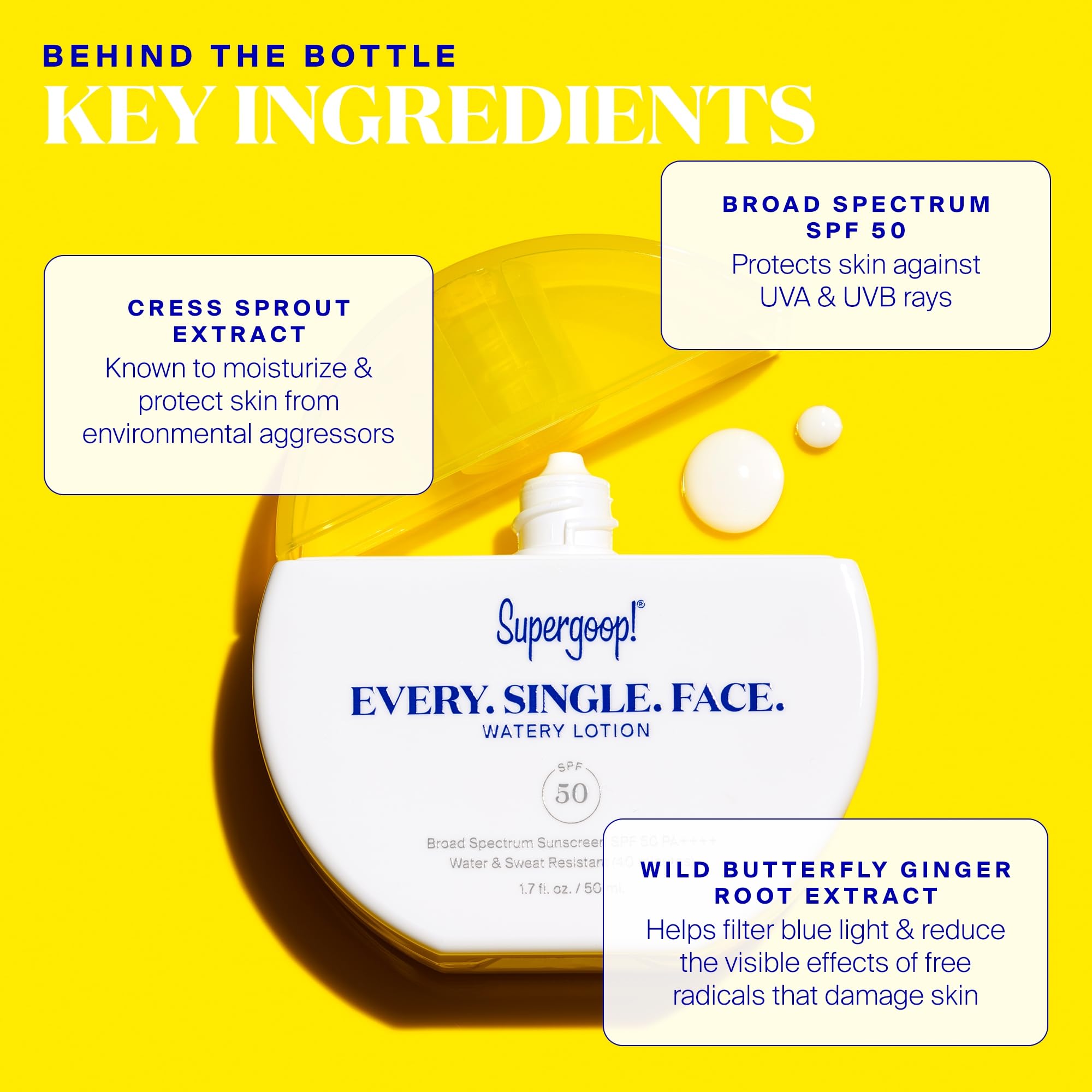 Supergoop! Every. Single. Face. Watery Lotion SPF 50 PA++++ — 1.7 fl oz, Water-Resistant