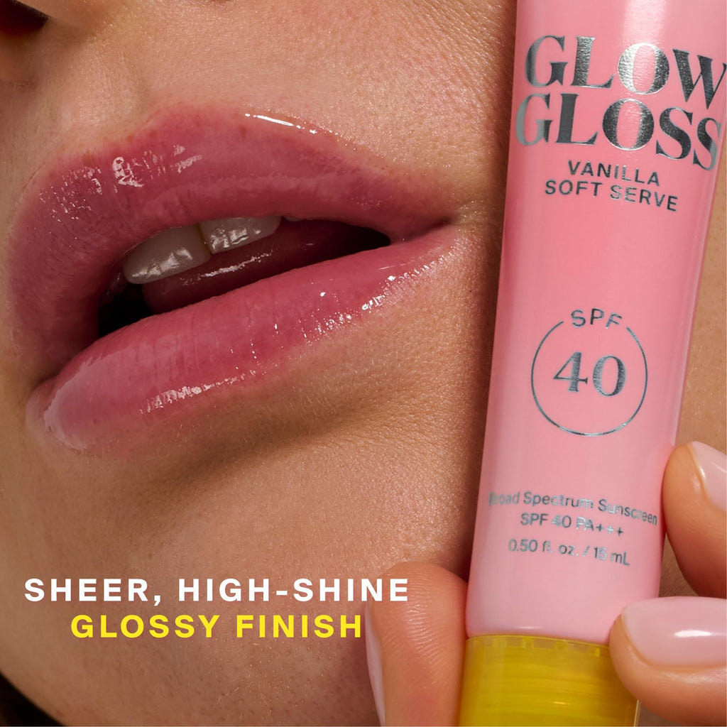 Supergoop! Glow Gloss SPF 40 Lip Balm | Vanilla Soft Serve & Sweet Cream, 2 Pack