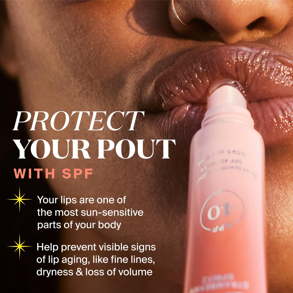 Supergoop! Glow Gloss SPF 40 Lip Balm – Strawberry Spritz, Sheer Coral Tint