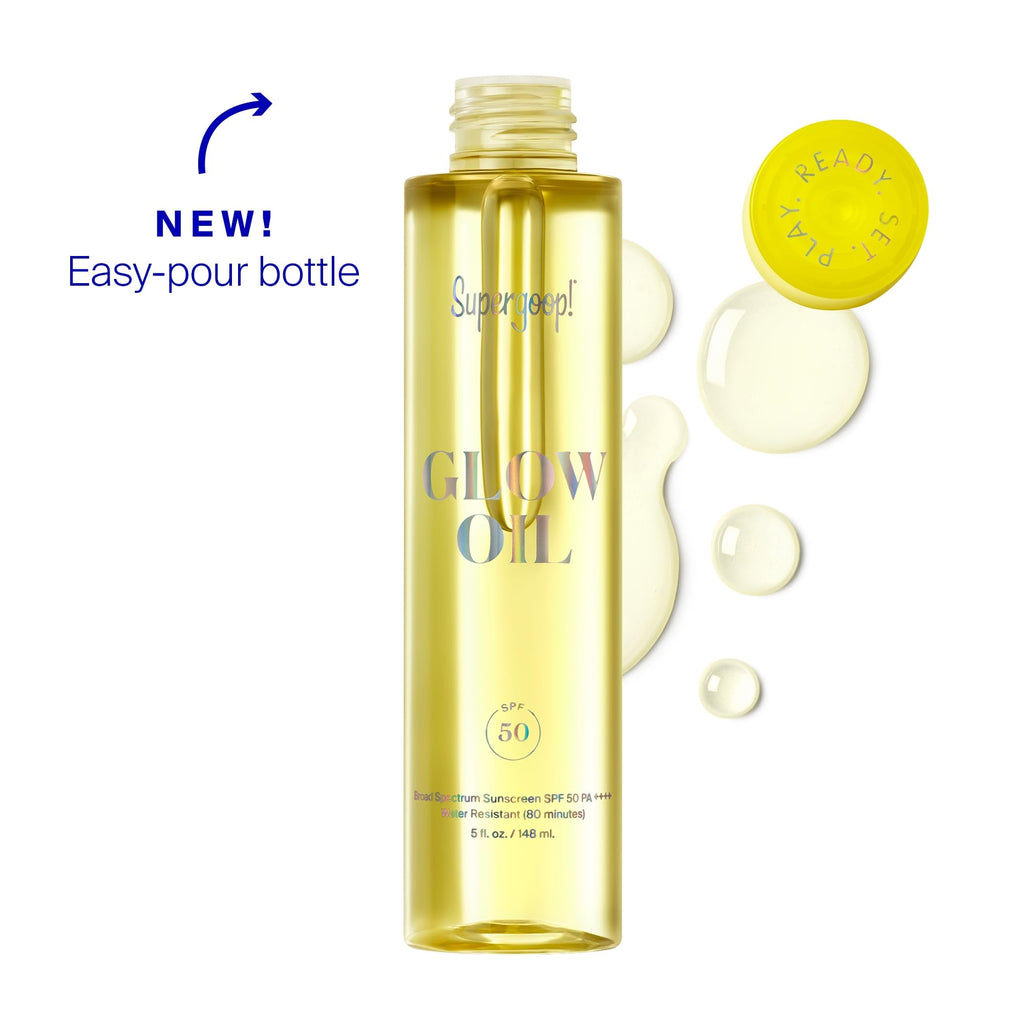 Supergoop! Glow Oil SPF 50 PA++++ Vitamin E Body Oil – Broad Spectrum Sunscreen for Face & Body