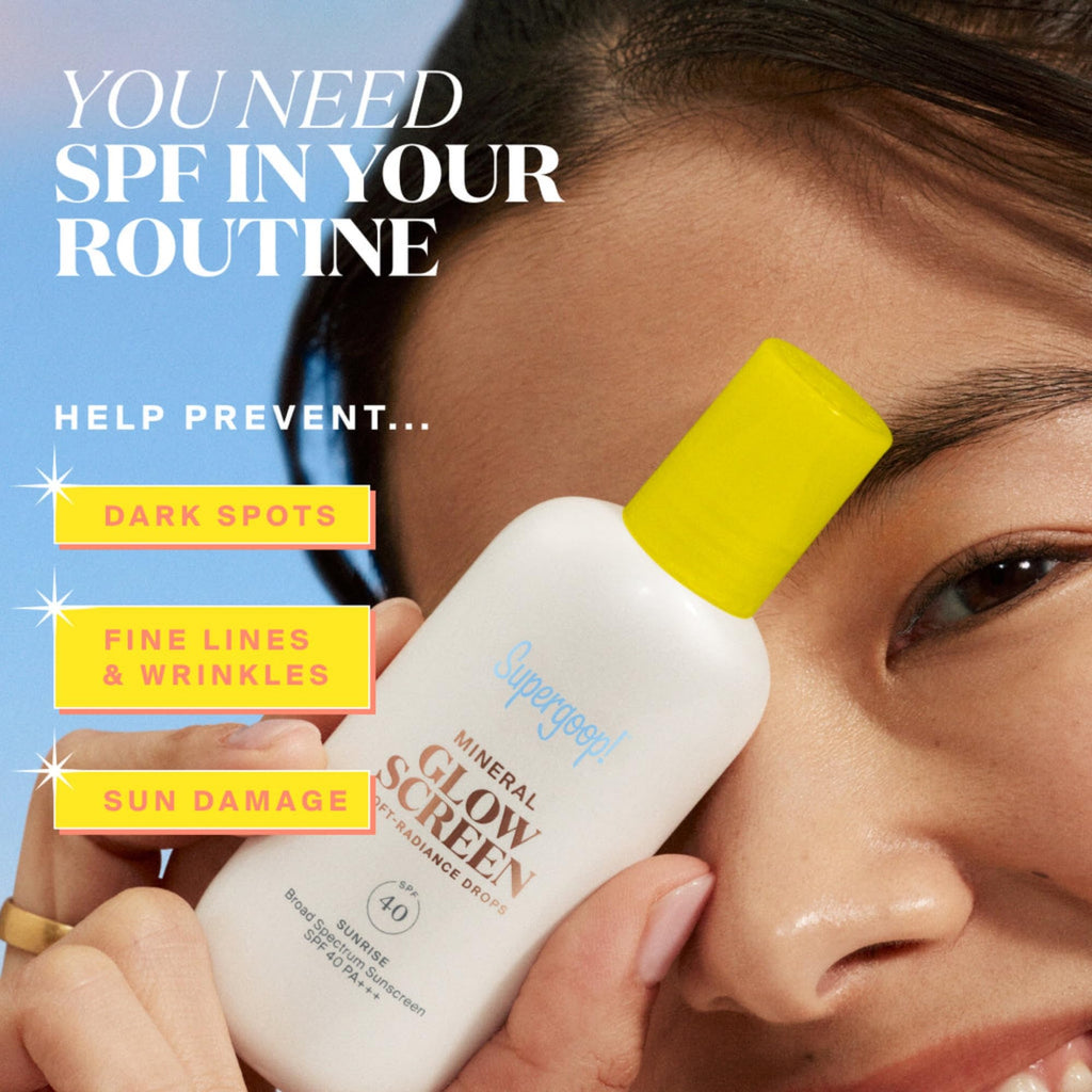 Supergoop! Glowscreen Soft-Radiance Drops SPF 40 Sunrise – Mineral Glow & Blur