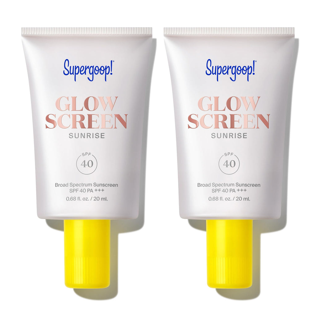 Supergoop! Glowscreen SPF 40 Sunrise – Champagne Glow (2 Pack) | Glowy Primer & Tinted Sunscreen