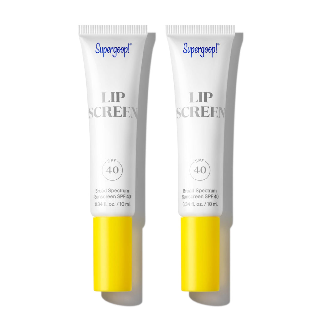 Supergoop Lipscreen Shine SPF 40 – Pack of 2 Clear Lip Gloss with Grape Seed Oil