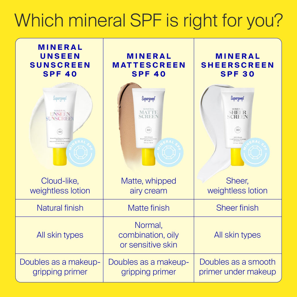 Supergoop! Mineral Sheerscreen SPF 30 PA+++ – Mineral Sunscreen & Primer, Satin Finish
