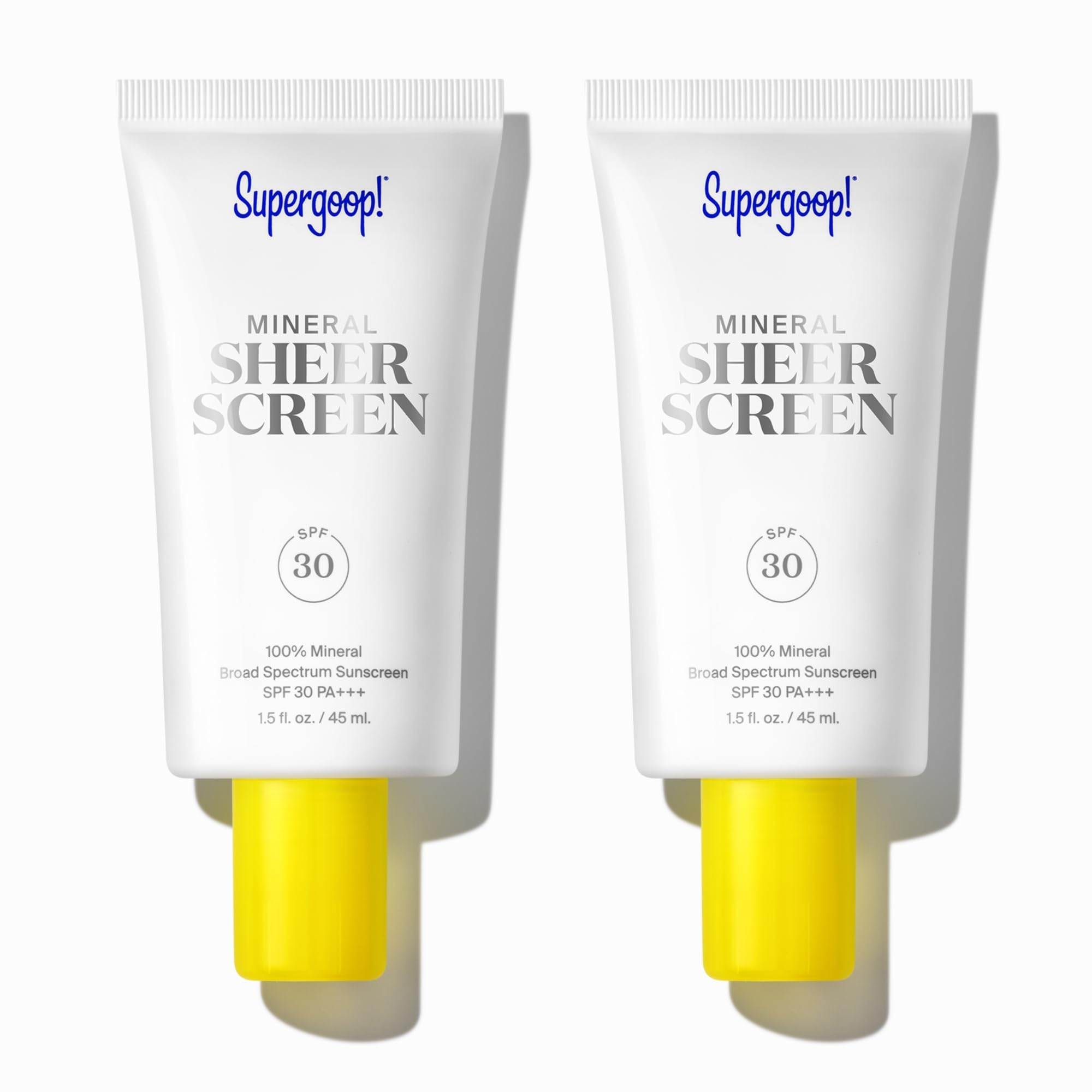 Supergoop! Mineral Sheerscreen SPF 30 PA+++ – Pack of 2, Mineral Sunscreen + Primer, Satin Finish