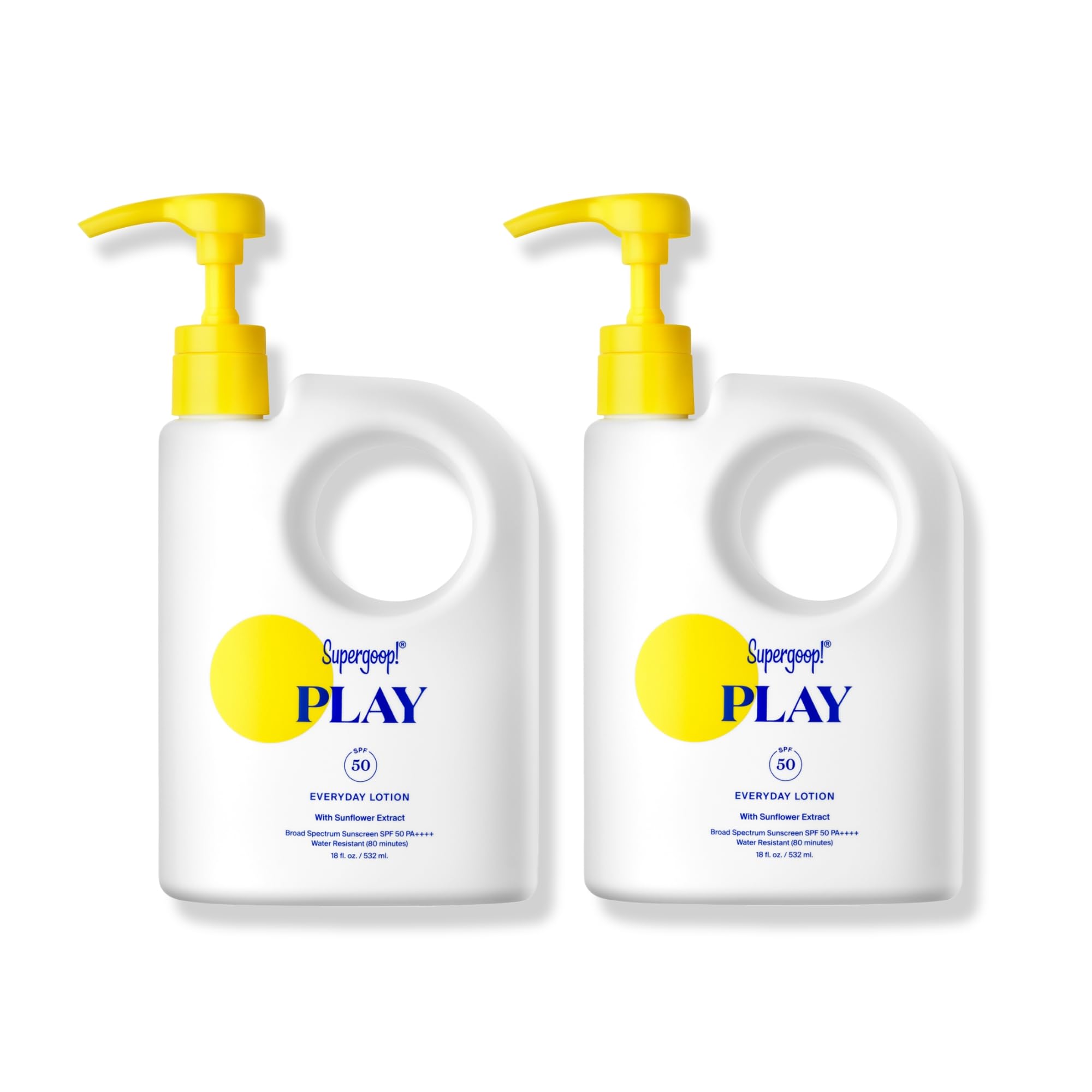 Supergoop! PLAY Everyday Lotion SPF 50 – Broad Spectrum Sunscreen for Body & Face, 18 oz, 2-Pack