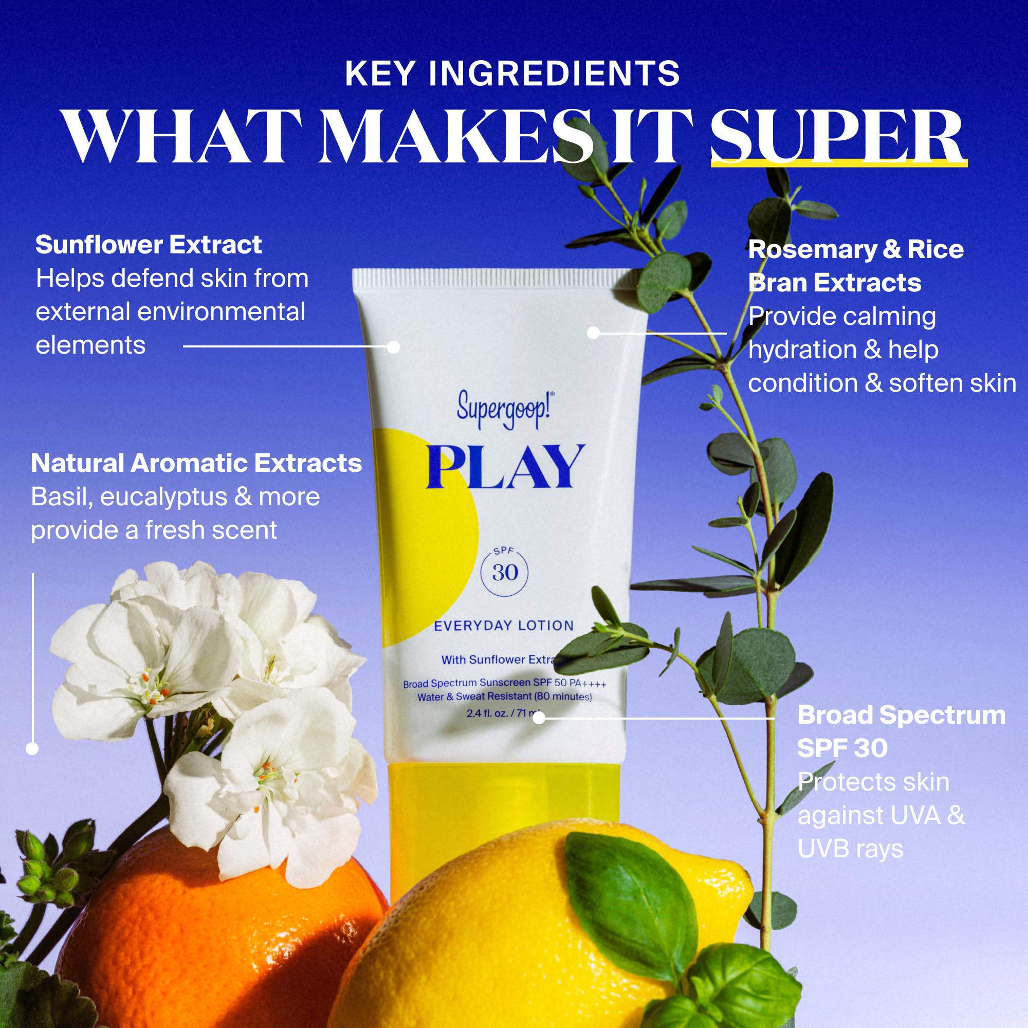 Supergoop! PLAY Everyday SPF 30 Lotion – Pack of 2, Broad Spectrum Sunscreen for Face & Body