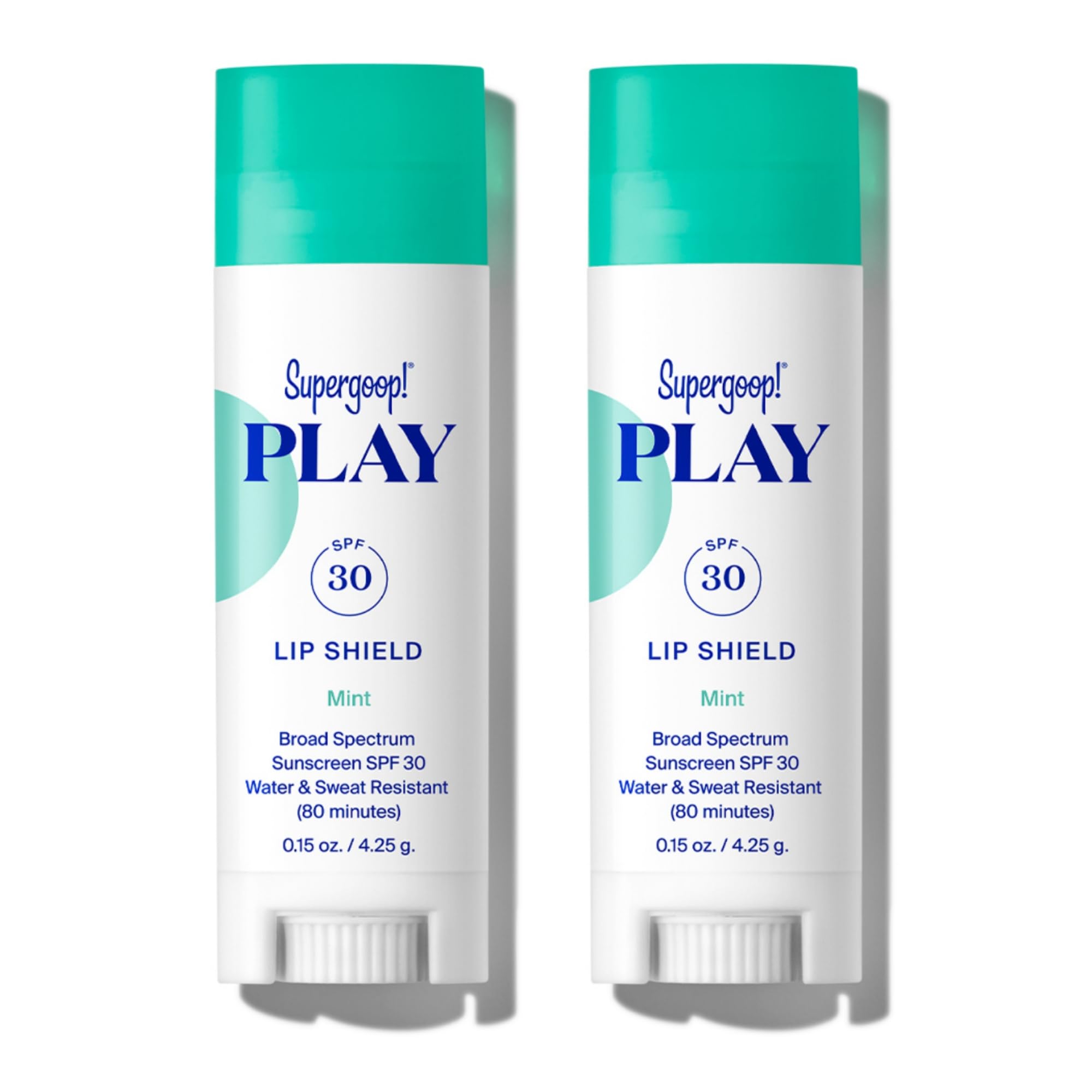 Supergoop! PLAY Lip Shield SPF 30 Mint – Pack of 2 | Moisturizing Lip Balm with Broad Spectrum UV Protection