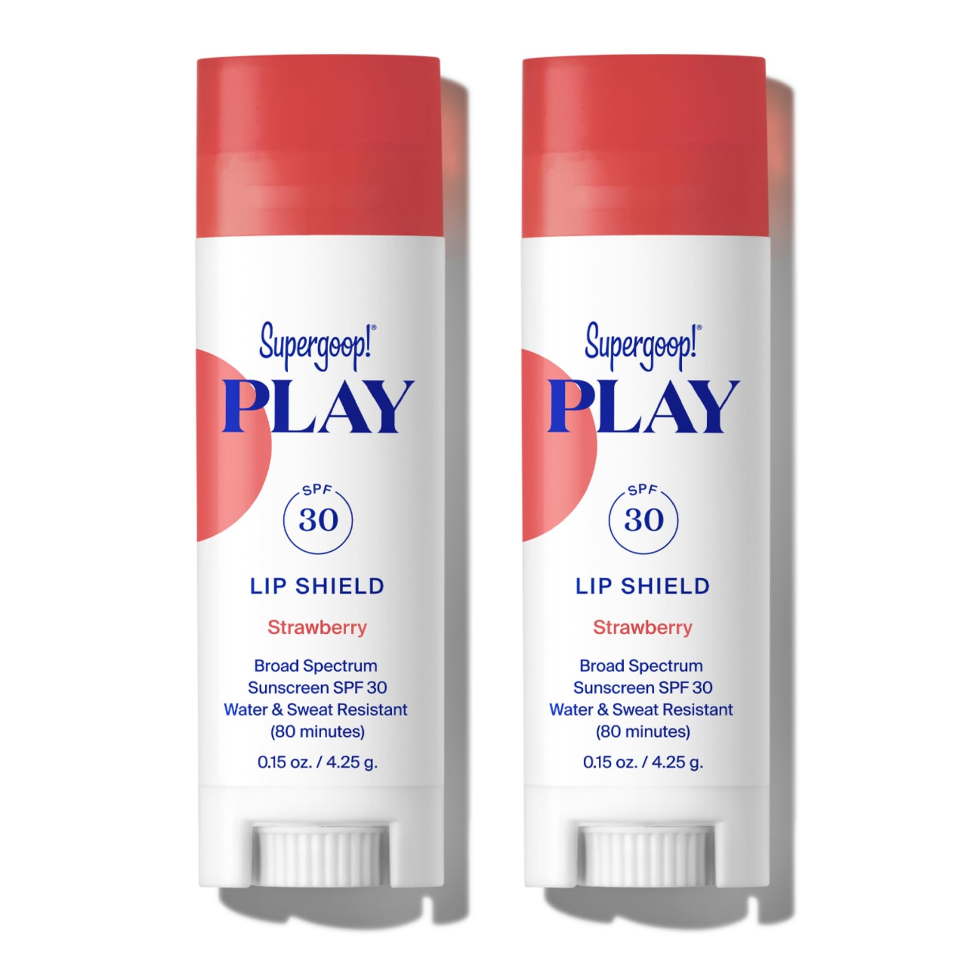 Supergoop! PLAY Lip Shield SPF 30 with Strawberry – Pack of 2 | Moisturizing Lip Balm with Broad Spectrum UV Protection