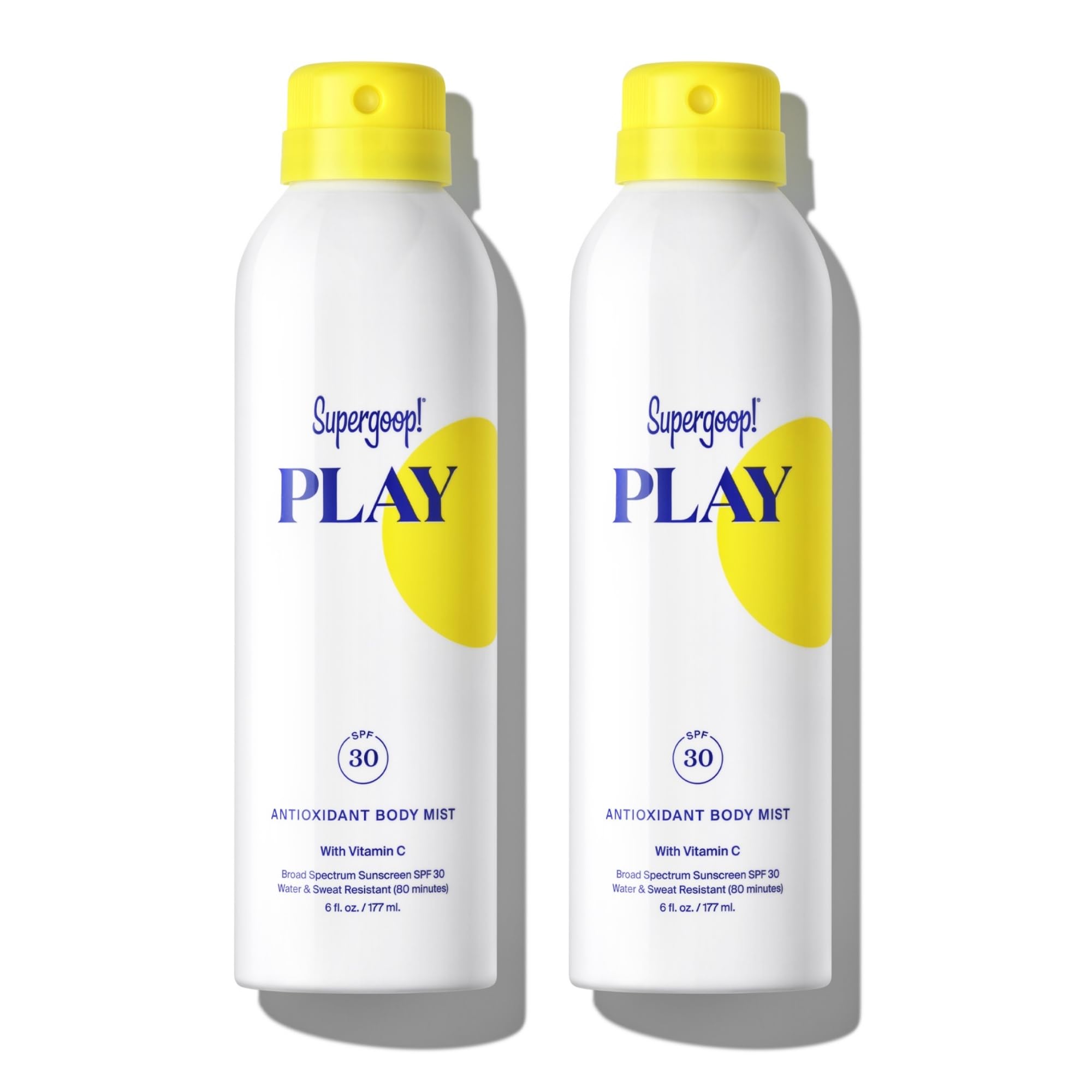 Supergoop! PLAY SPF 30 Antioxidant Body Mist with Vitamin C – 6 fl oz Pack of 2 | Broad Spectrum Sunscreen Spray