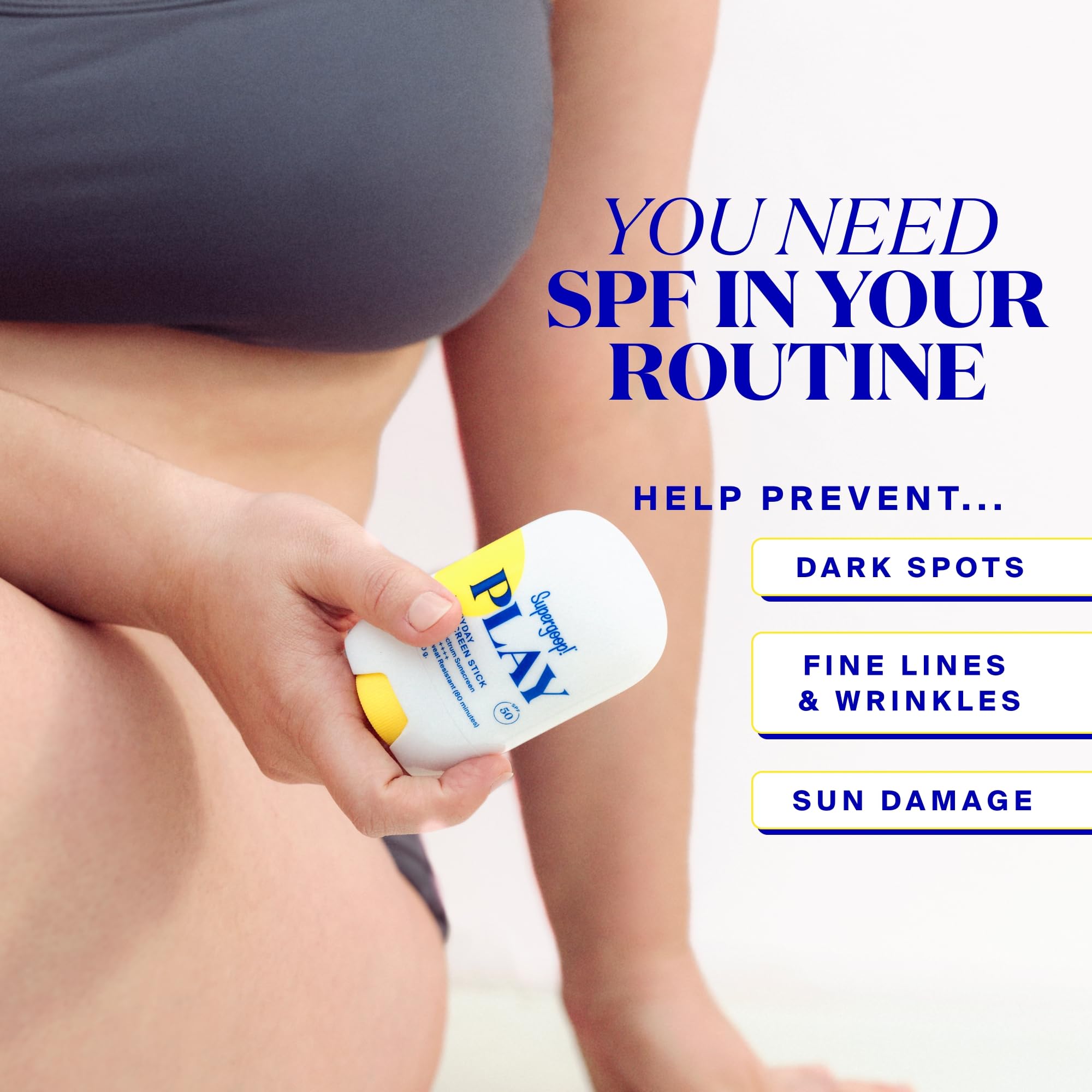 Supergoop! PLAY Everyday Sunscreen Stick SPF 50 – Lightweight, Clear Finish, Fragrance-Free