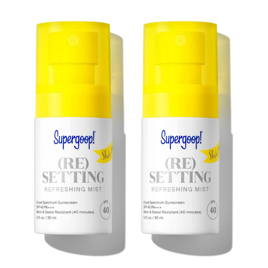 Supergoop! Re-setting Refreshing Mist SPF 40 PA+++ — 2-Pack (1 fl oz each) | Makeup Setting & UV Protection