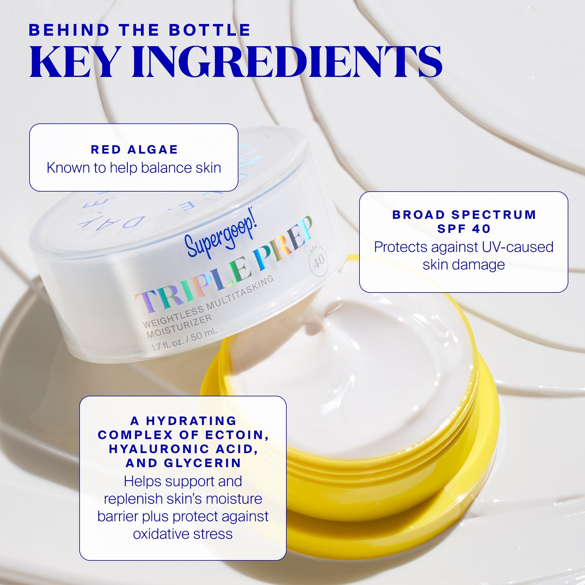 Supergoop! Triple Prep Weightless Multitasking Moisturizer SPF 40 for Normal to Oily Skin – 1.7 fl oz