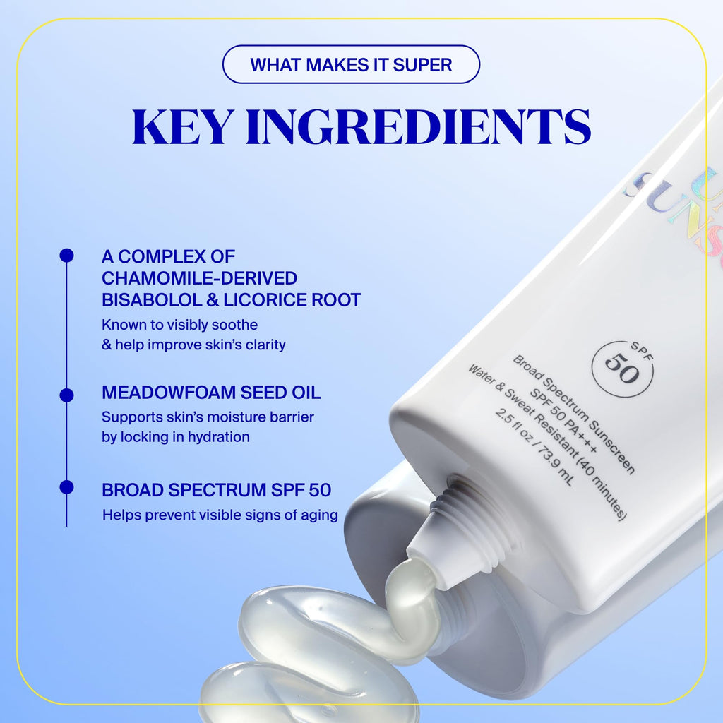 Supergoop! Unseen Sunscreen SPF 50 – Clear, Weightless Face Sunscreen & Makeup Primer | 2-Pack
