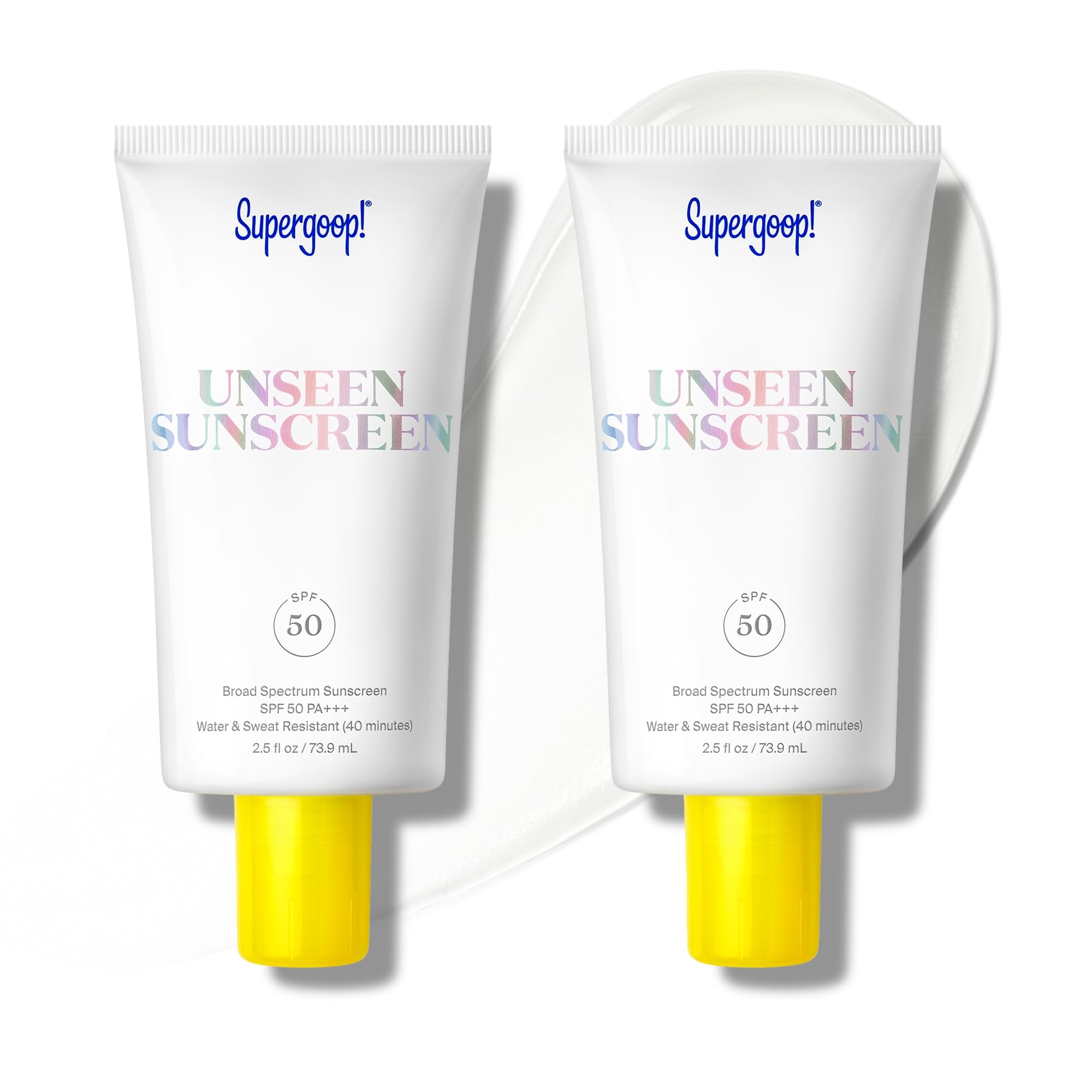 Supergoop! Unseen Sunscreen SPF 50 – Clear, Weightless Primer + Broad Spectrum – 2 Pack (2.5 fl oz)