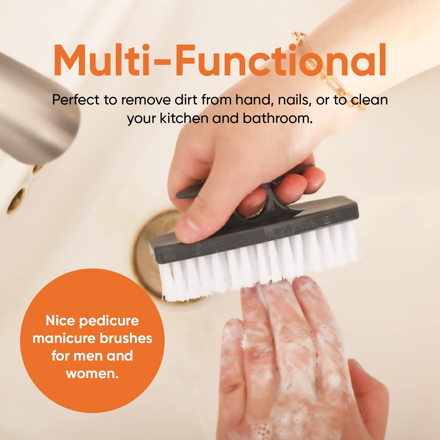 Superio Nail Scrubber Brush – All-Purpose Stiff Cleaning Brush, 12-Pack