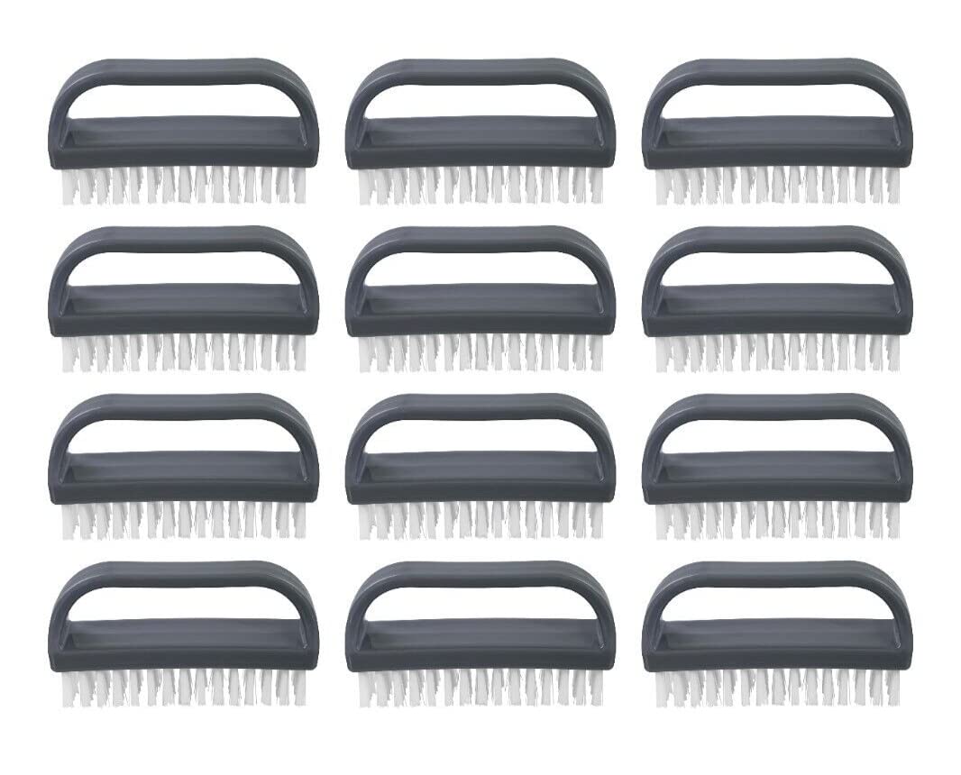 Superio Stiff Nail Brush with Handle – 12 Pack