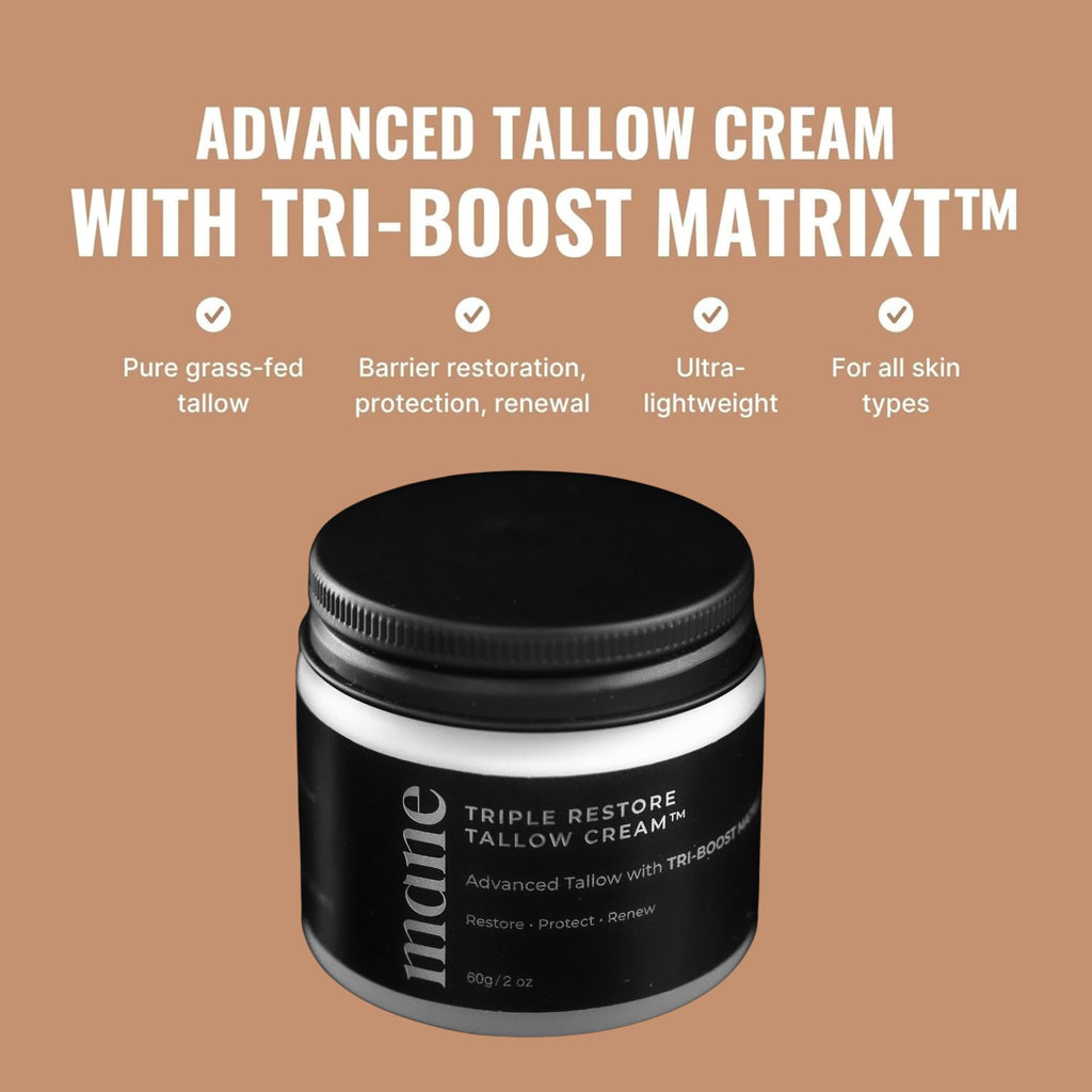 Superior Mane Wrinkle Repair Tallow Balm for Men – Grass-Fed Tallow Moisturizer