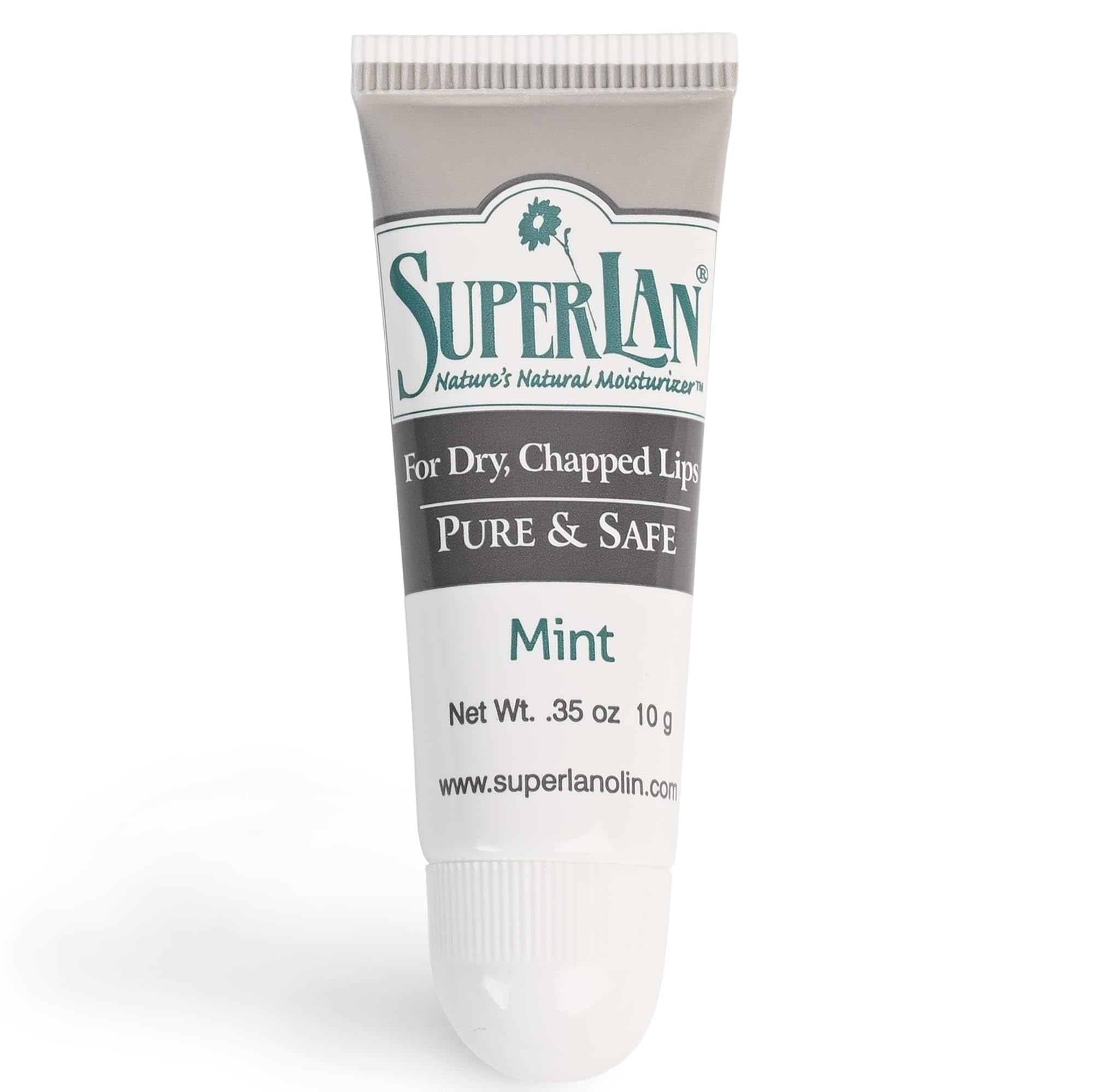 Superlan Organic Lanolin Lip Balm Mint Flavor – Hydrating Lip Repair (0.35 Oz)