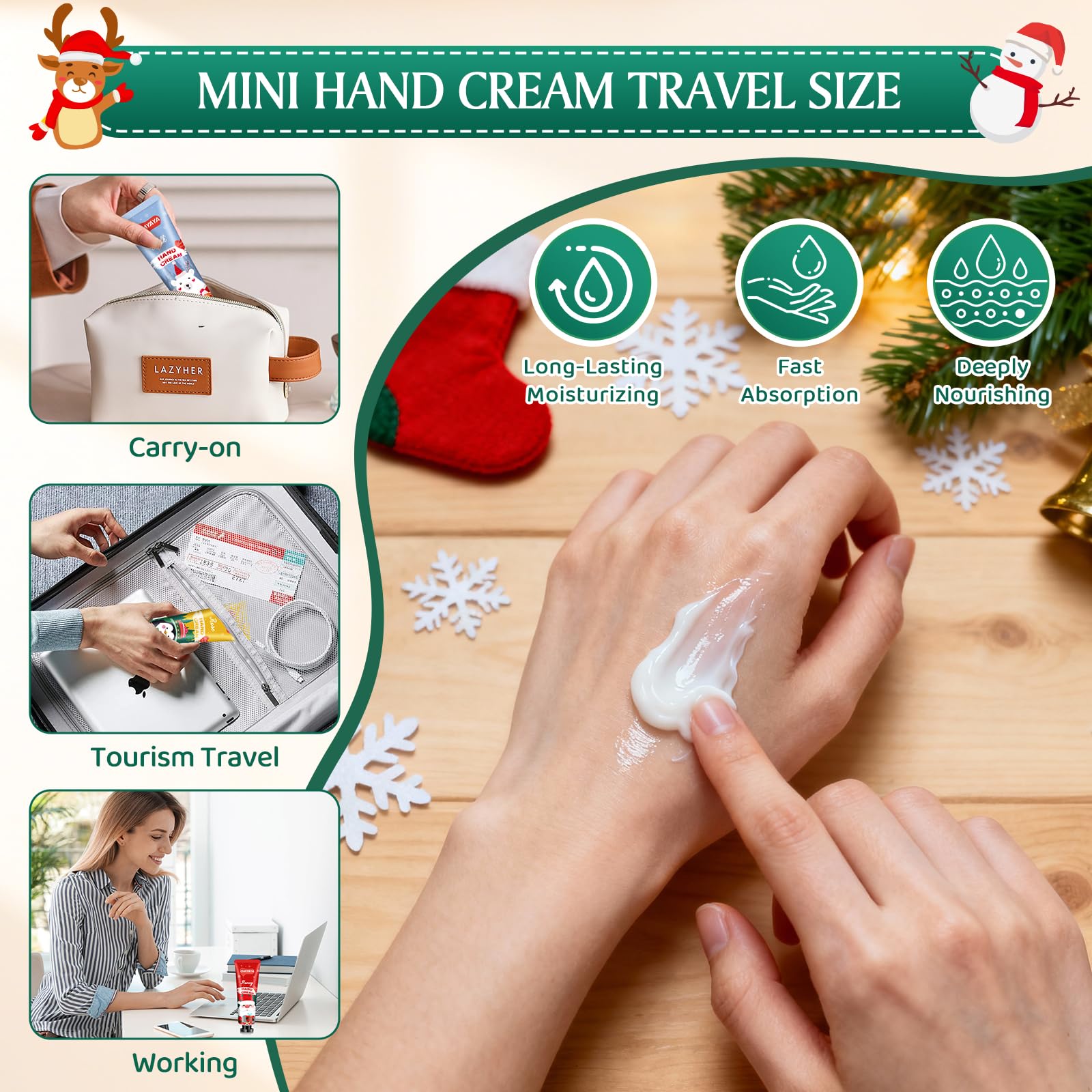 SUPERSUN 100 Pack Hand Cream Gifts – 20ml Travel Size, 5 Scents, Stocking Stuffers