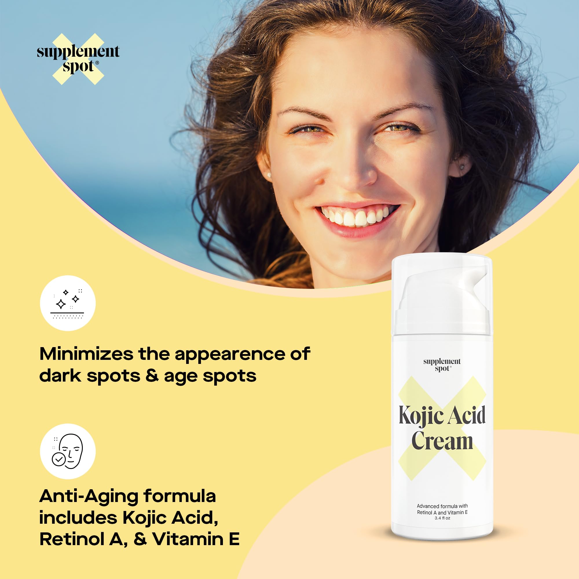 Supplement Spot Kojic Acid Cream – Dark Spots, Retinol A & Vitamin E