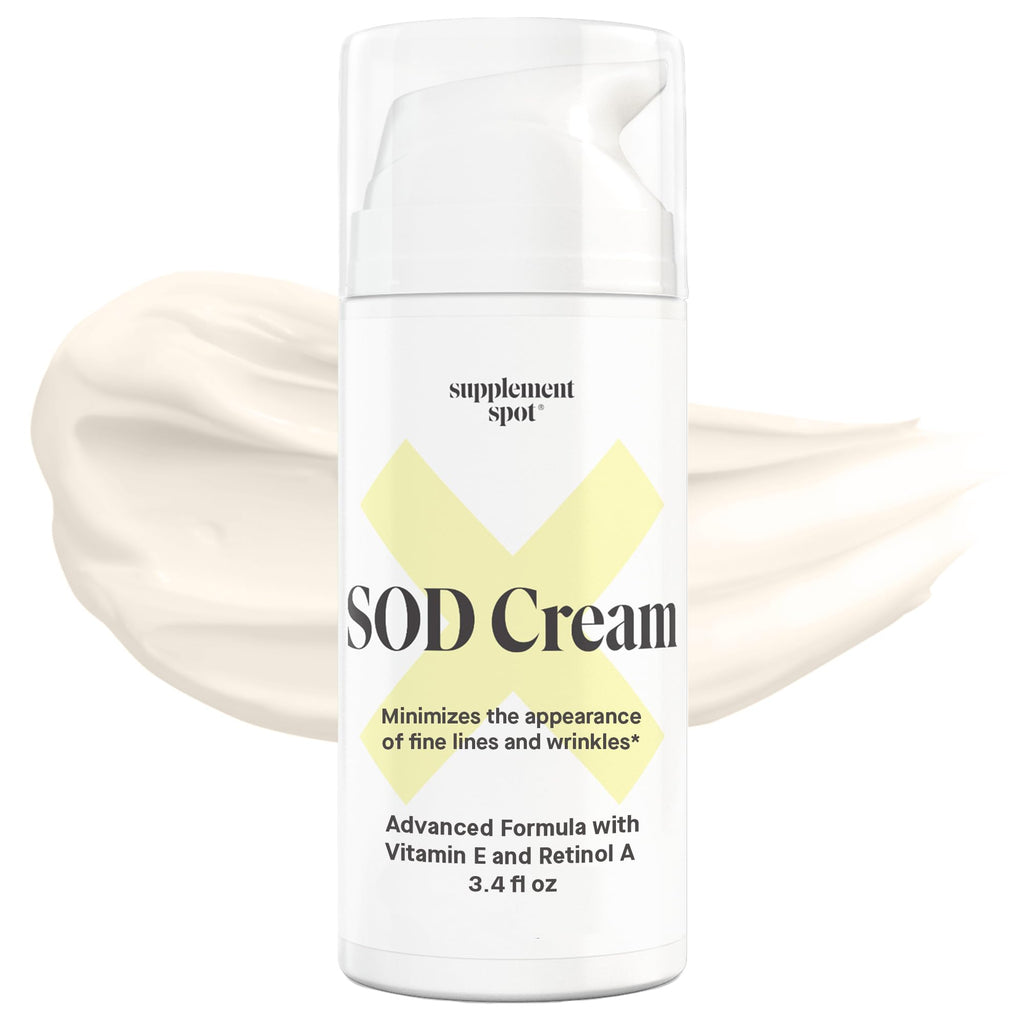 Supplement Spot SOD Anti-Aging Cream – Face Moisturizer for Fine Lines & Wrinkles, 3.4 oz