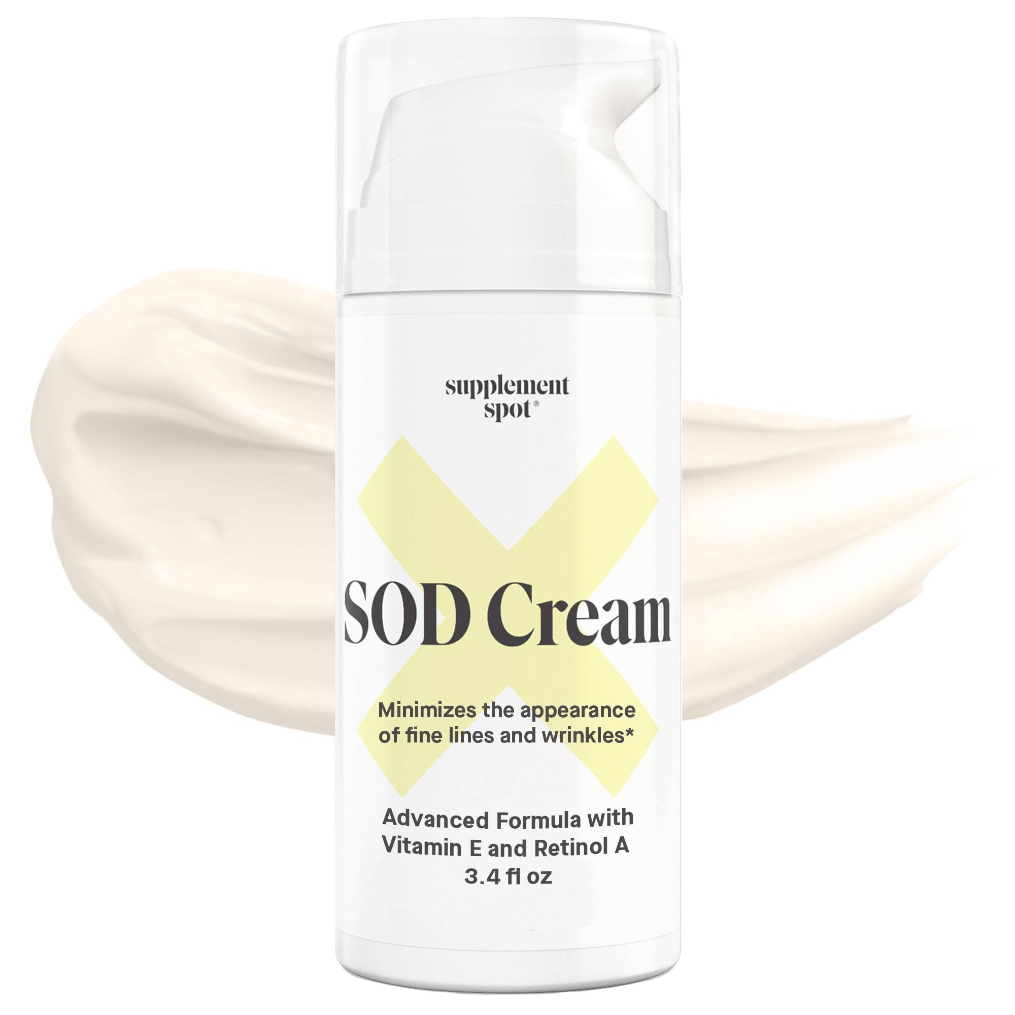 Supplement Spot SOD Anti-Aging Cream – Face Moisturizer for Fine Lines & Wrinkles, 3.4 oz