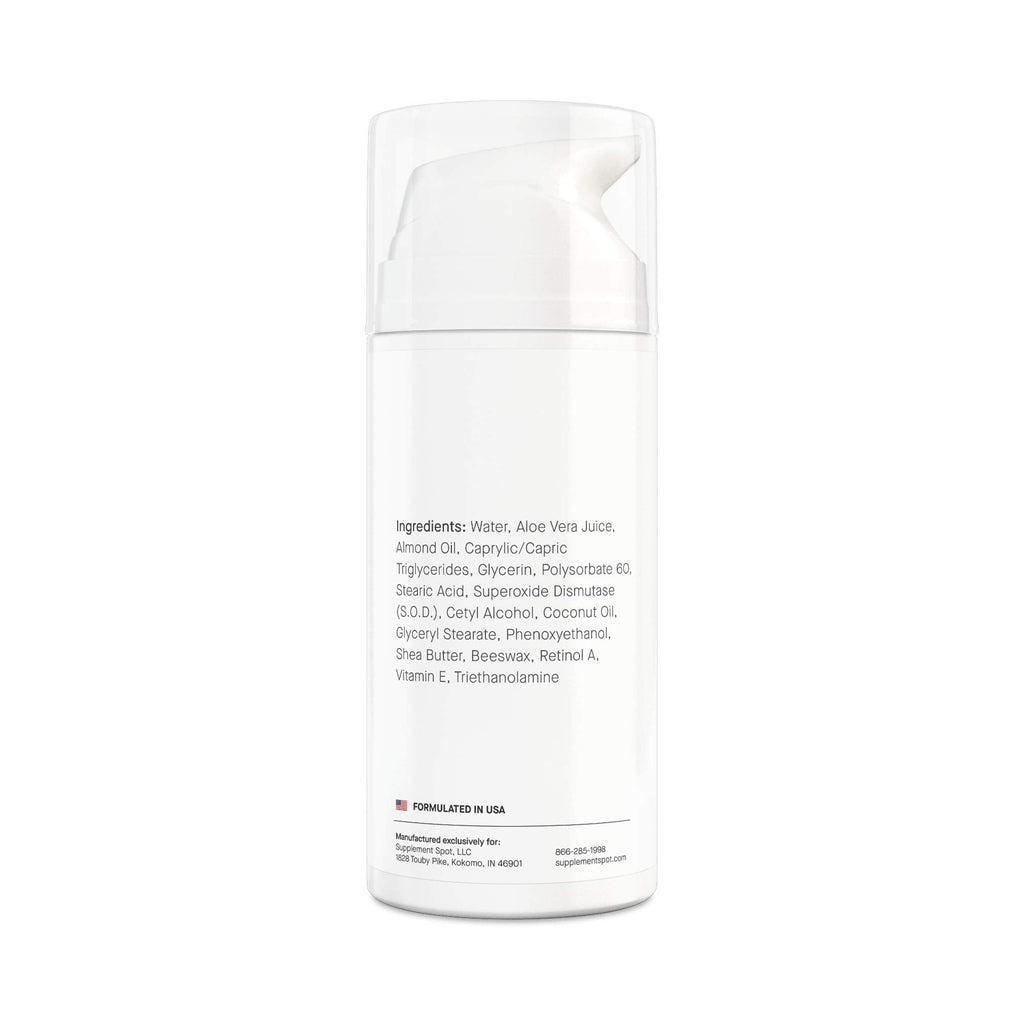 Supplement Spot SOD Anti-Aging Cream – Face Moisturizer for Fine Lines & Wrinkles, 3.4 oz